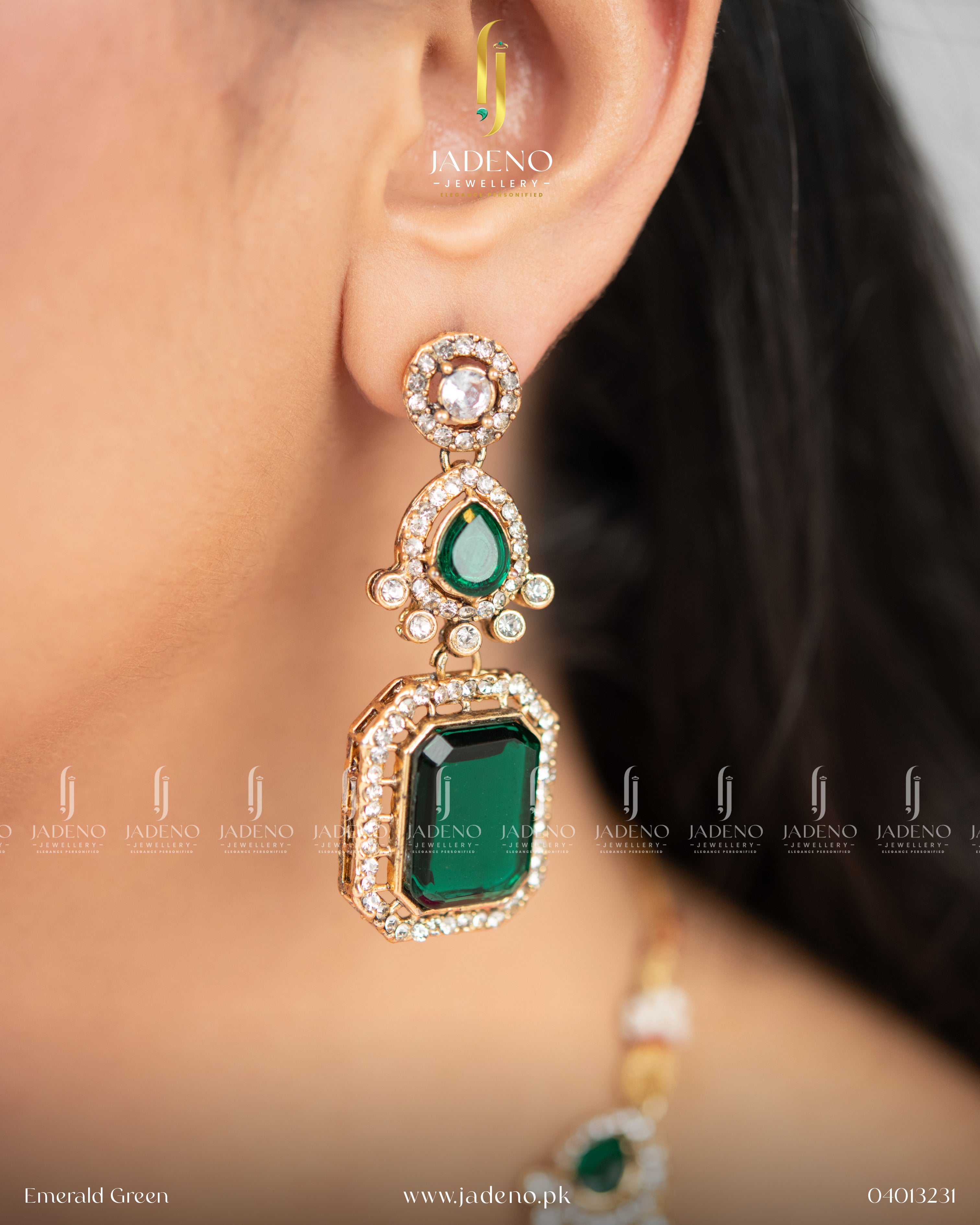 Finest Zirca AD Big Stones Necklace Set