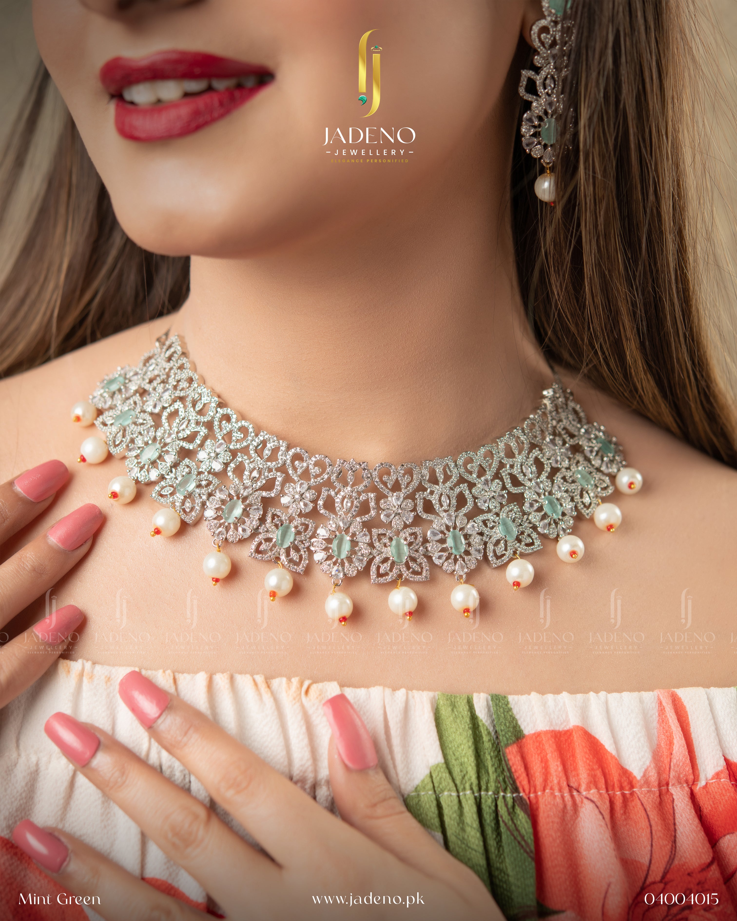 Pure American Diamond Zircon Collar Set