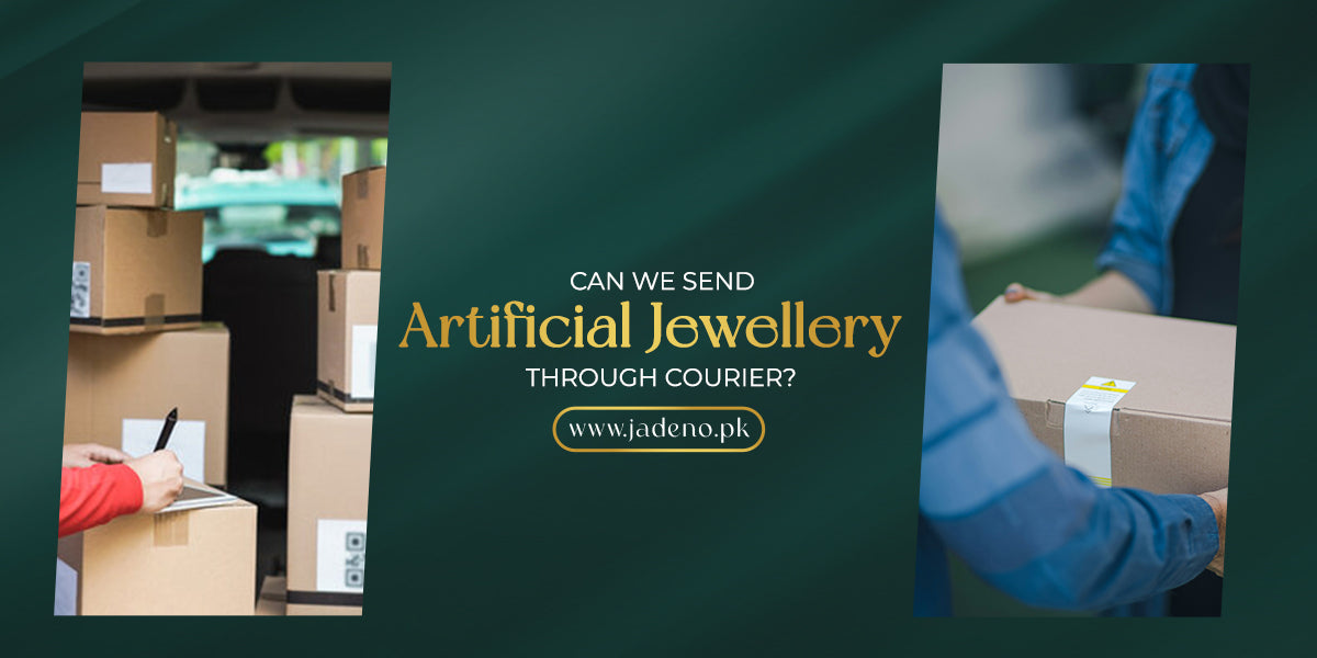 Artificial jewellery securely packed for courier delivery in Pakistan with TCS and DHL shipping, protective packaging, and customs-ready labeling.