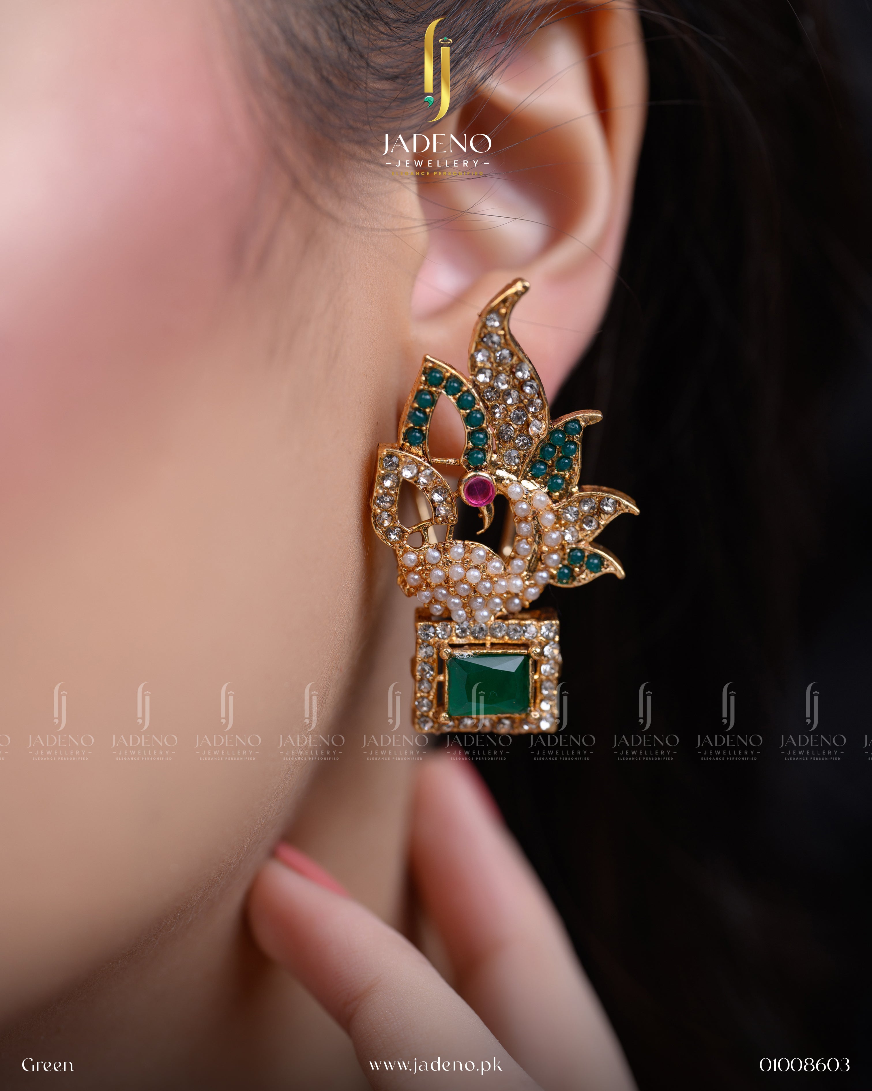 Gorgeous Gemstone Leaf Cut Earrings