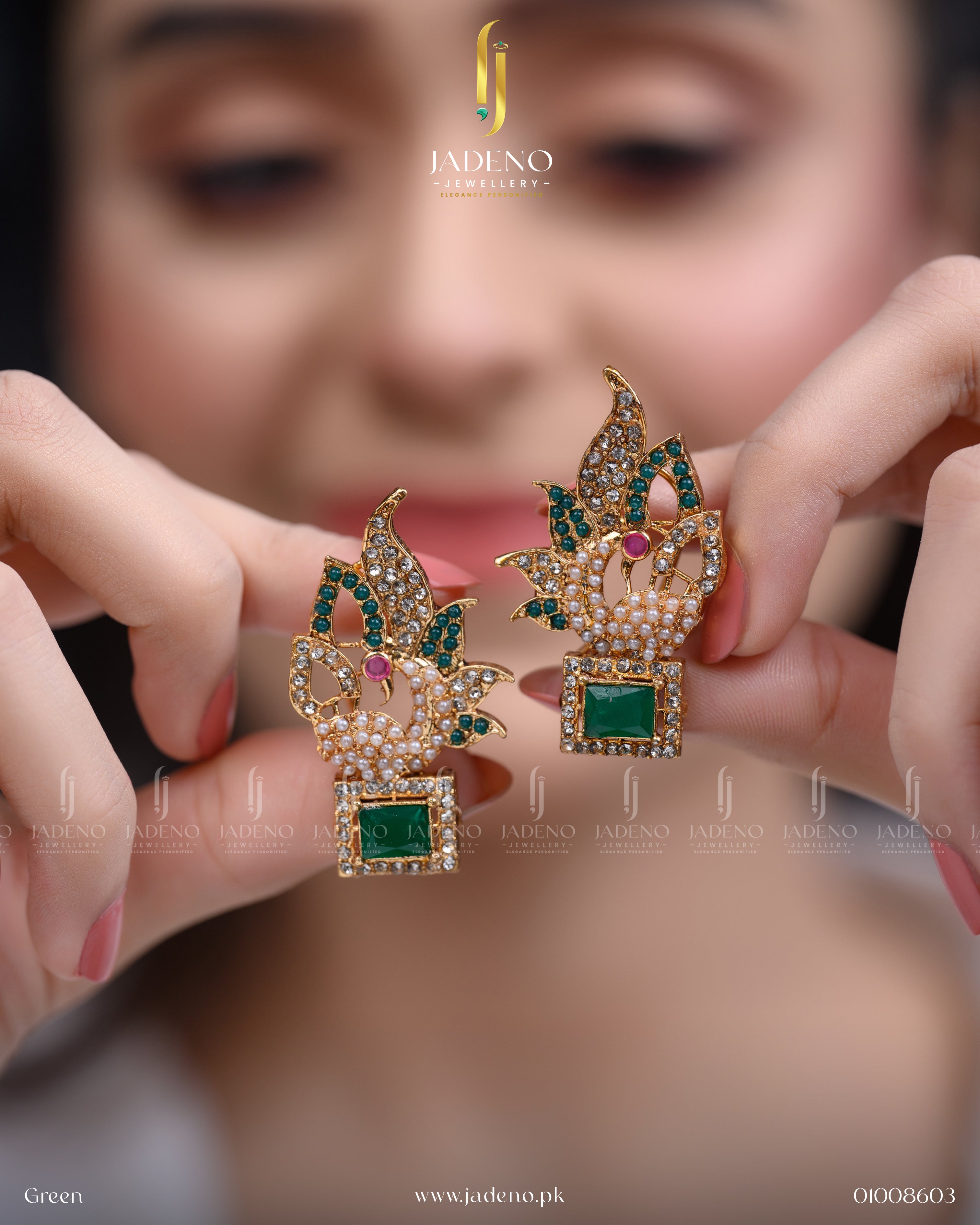 Gorgeous Gemstone Leaf Cut Earrings