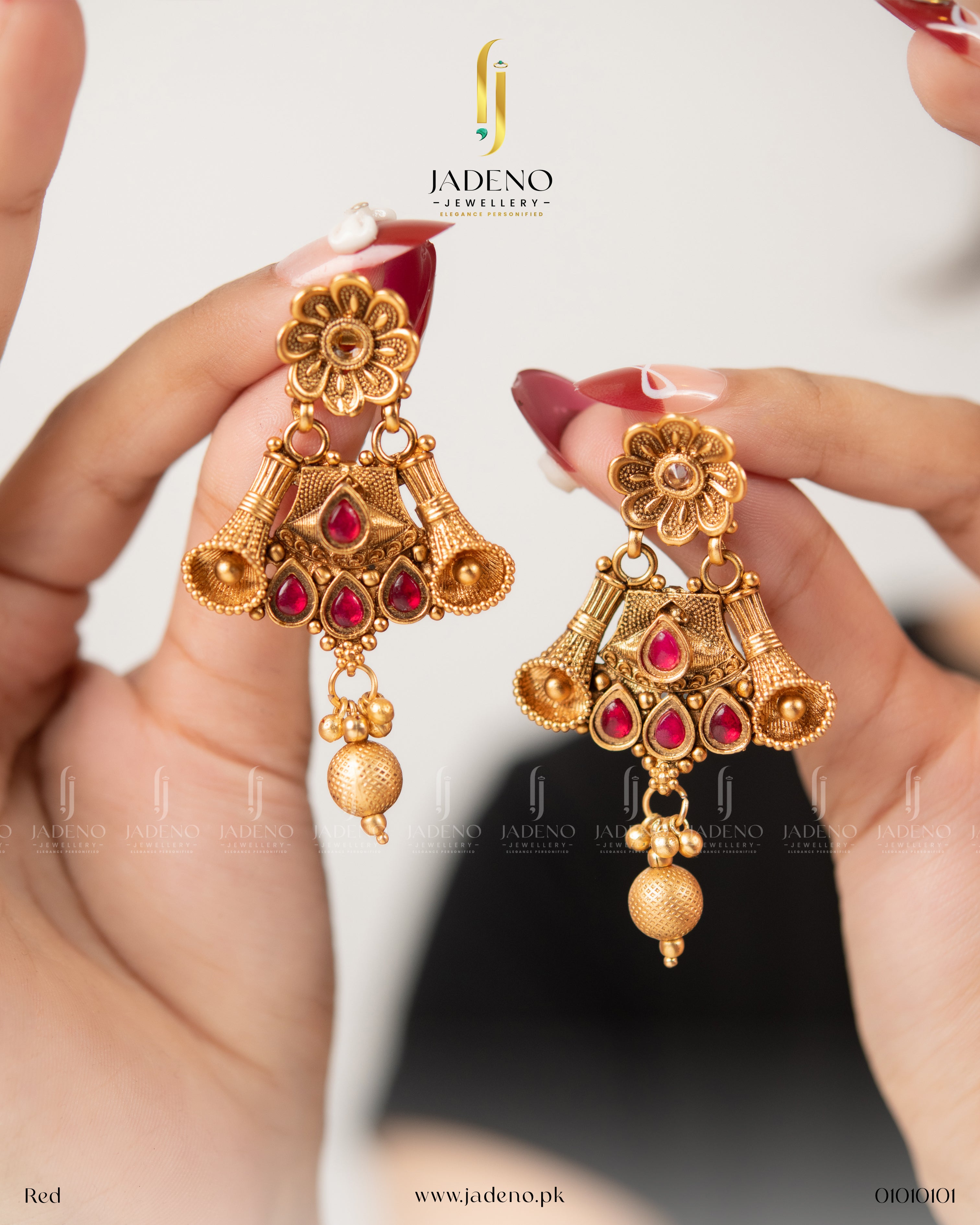 Gorgeous Matte Finish South Indian Earrings