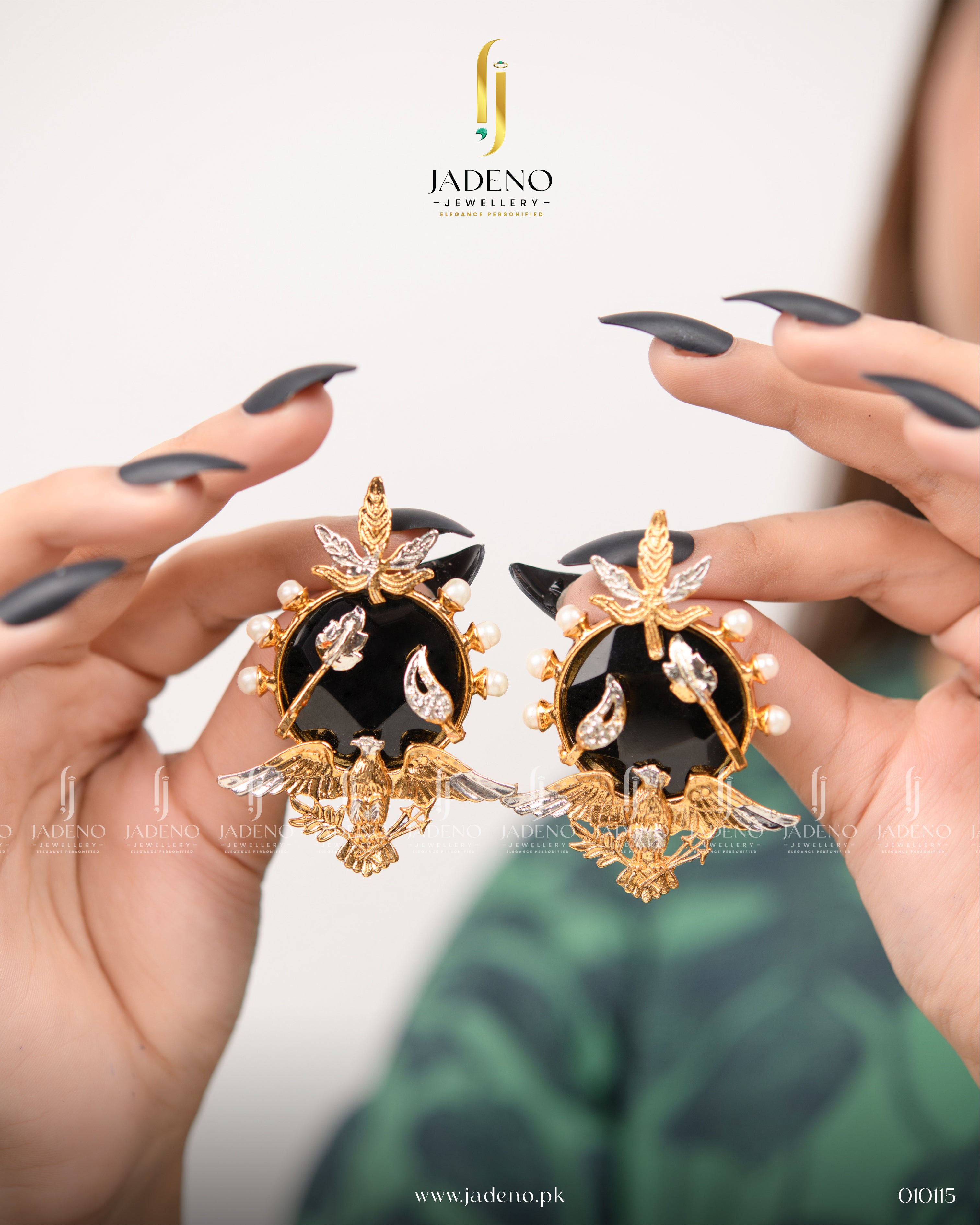 Princess Vintage Gold stone Earrings