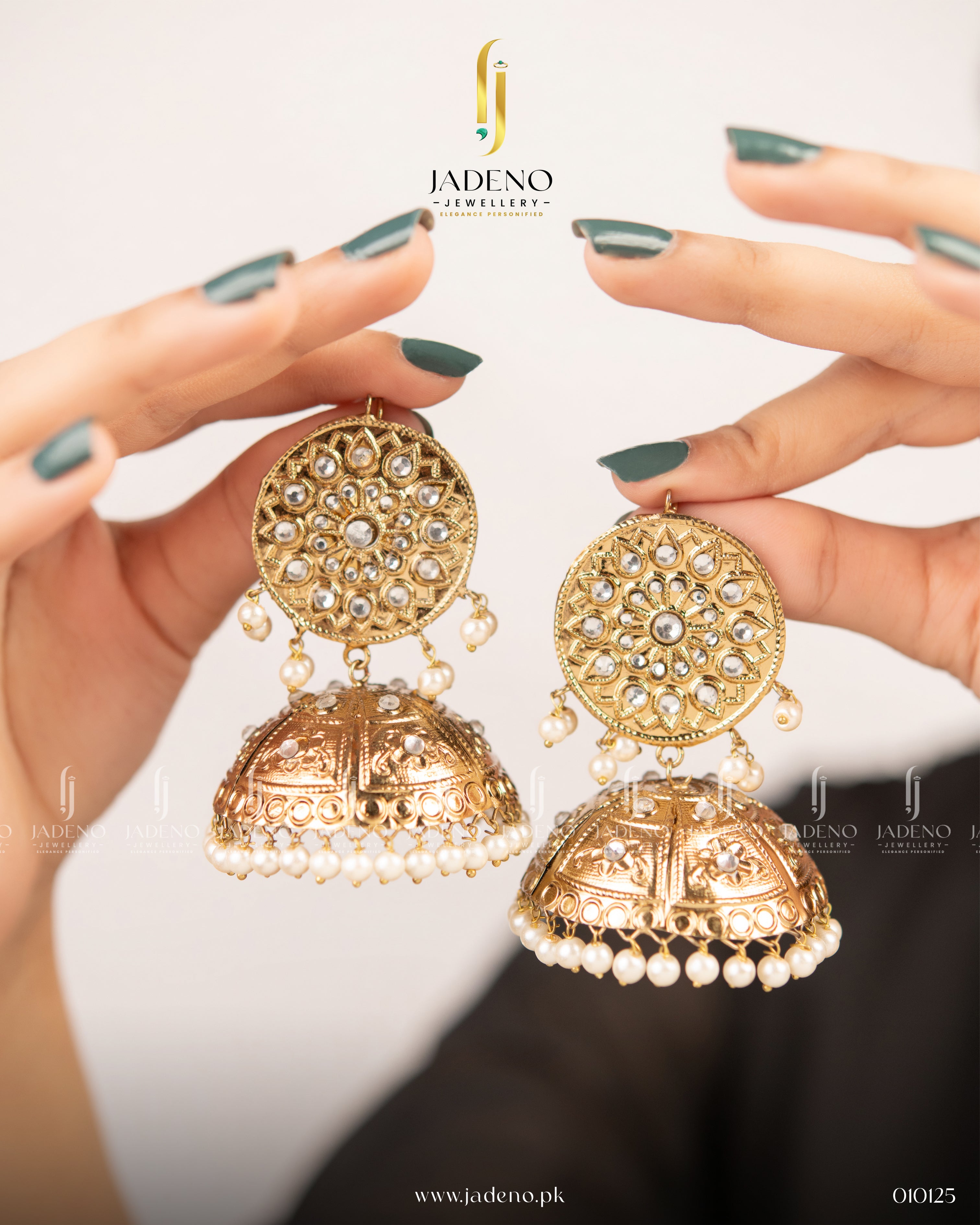 Antique Gold Pearl Jhumkas