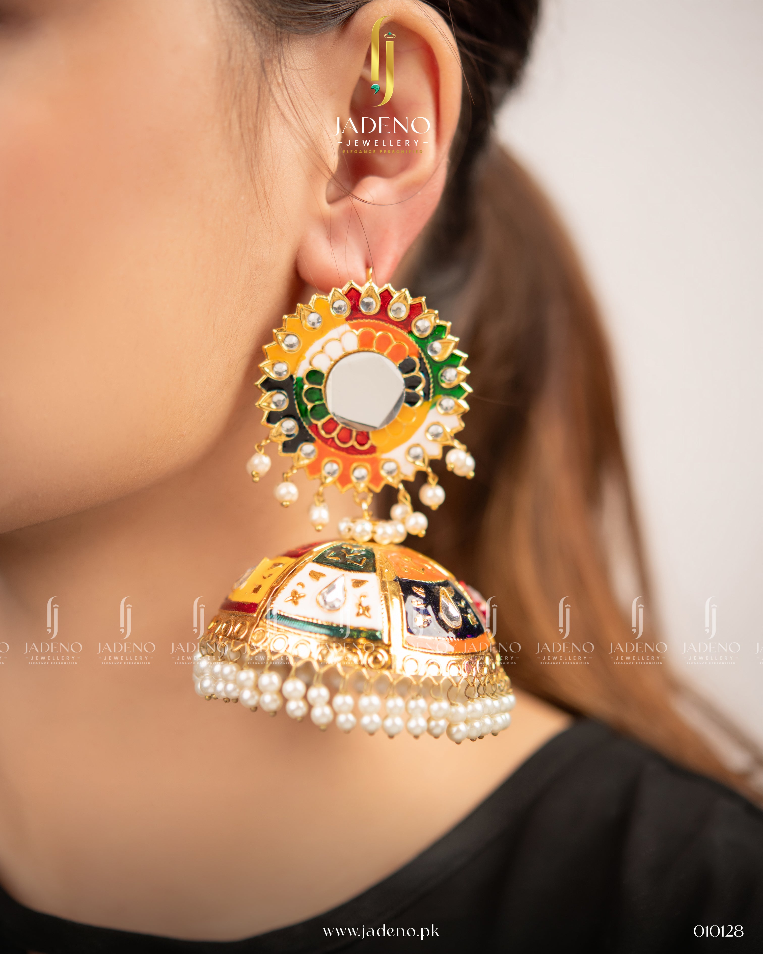 Oversized Multicolored Minakari Jhumkas