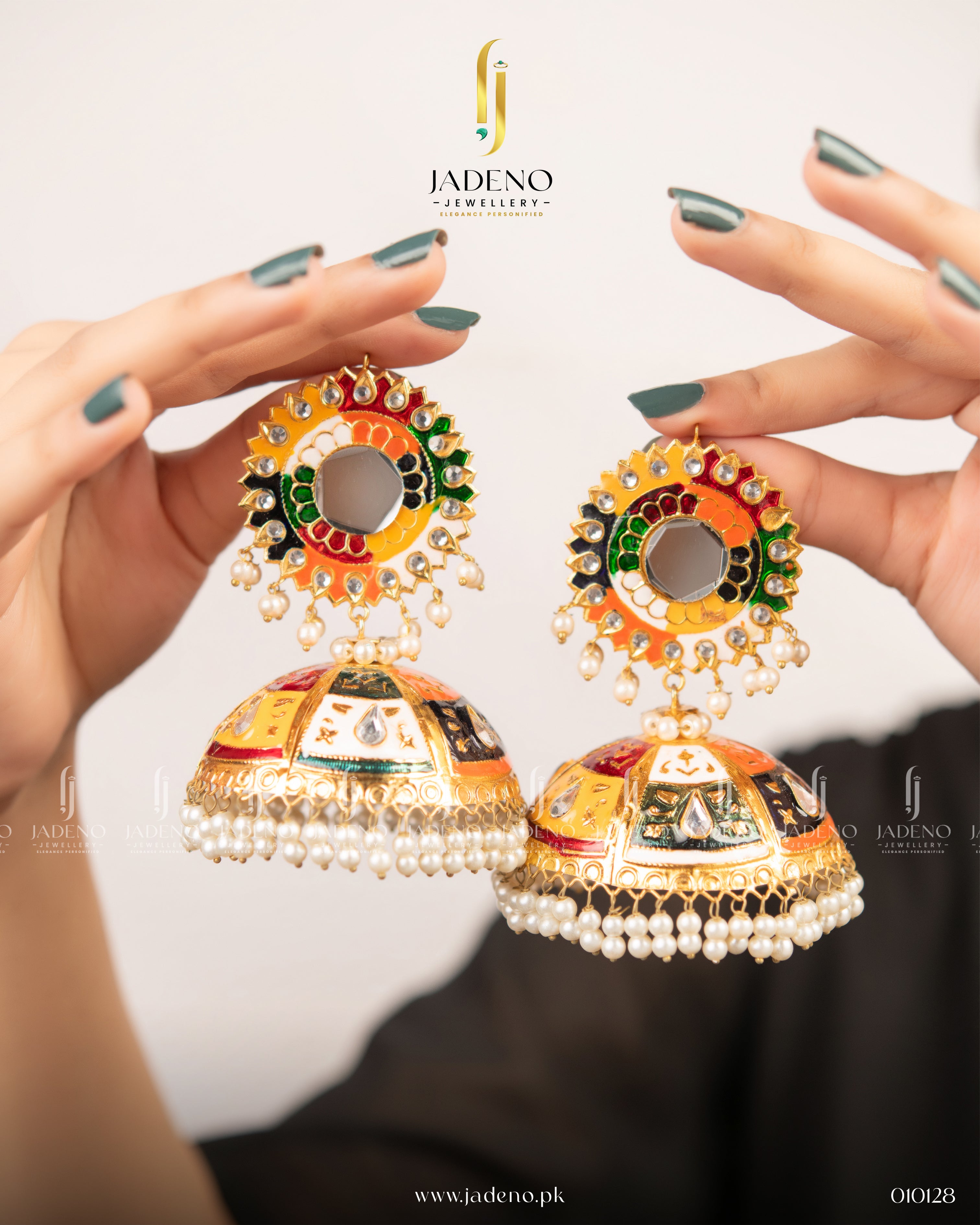 Oversized Multicolored Minakari Jhumkas