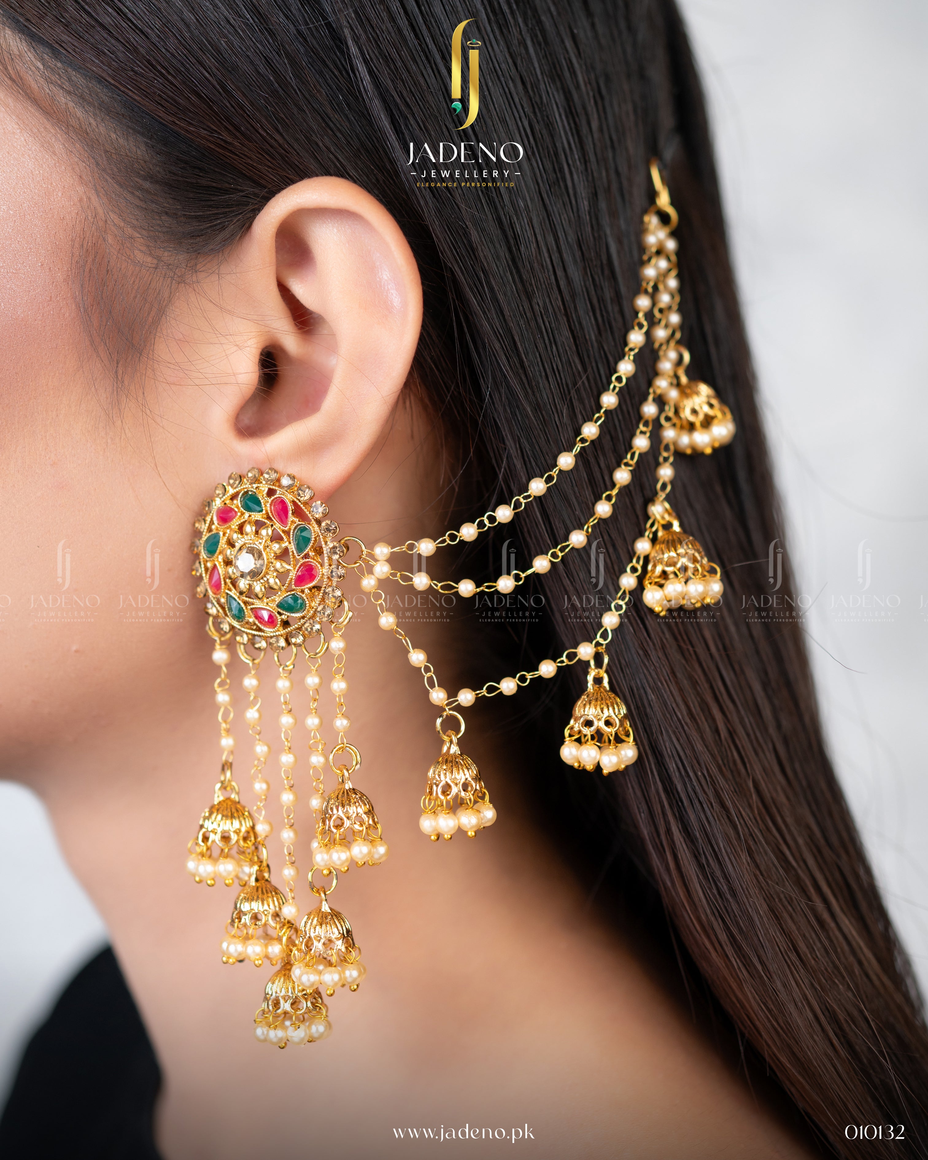 Multi Stones Bahubali Jhumka