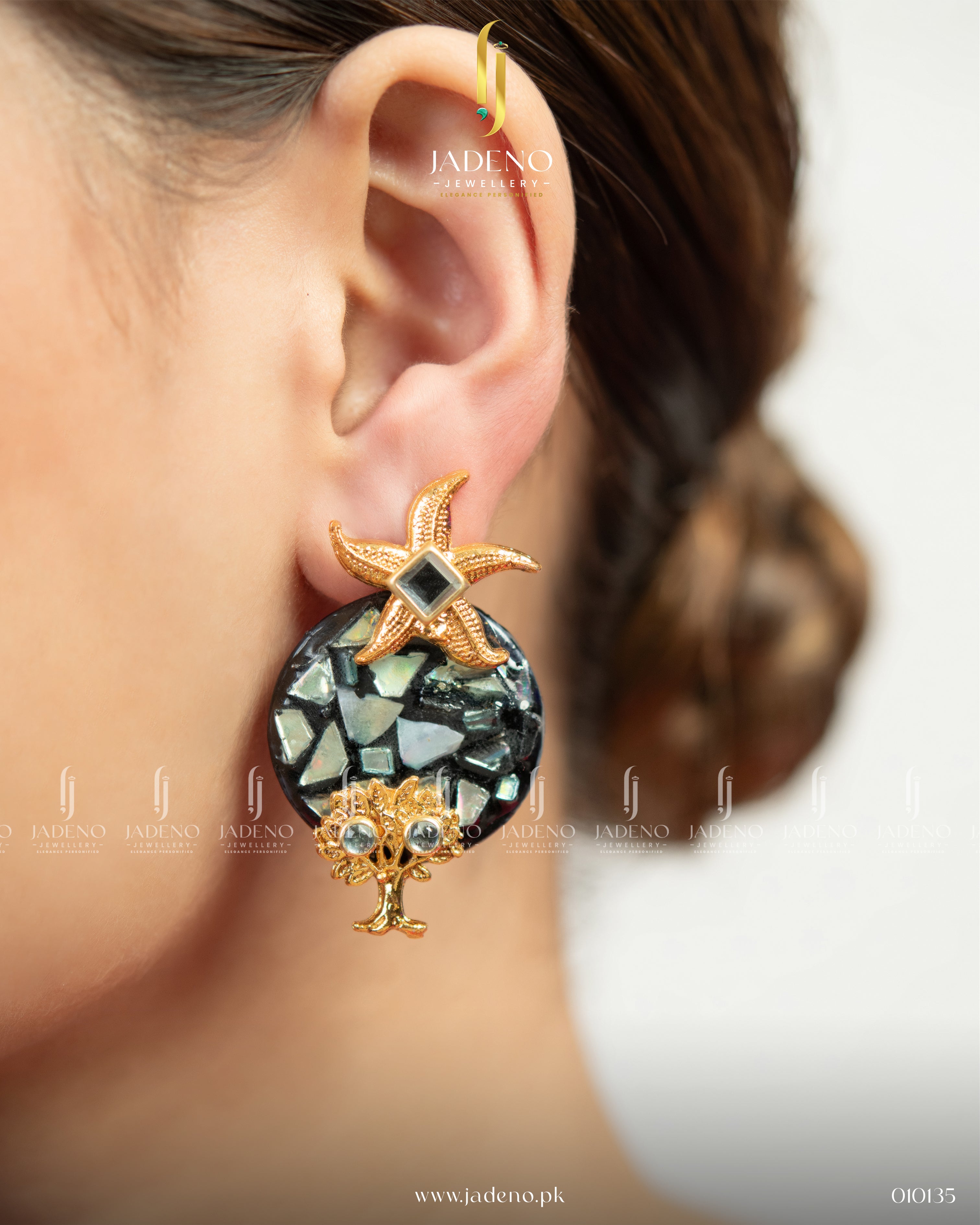 Designer's Crafted Shiny Gem Earrings