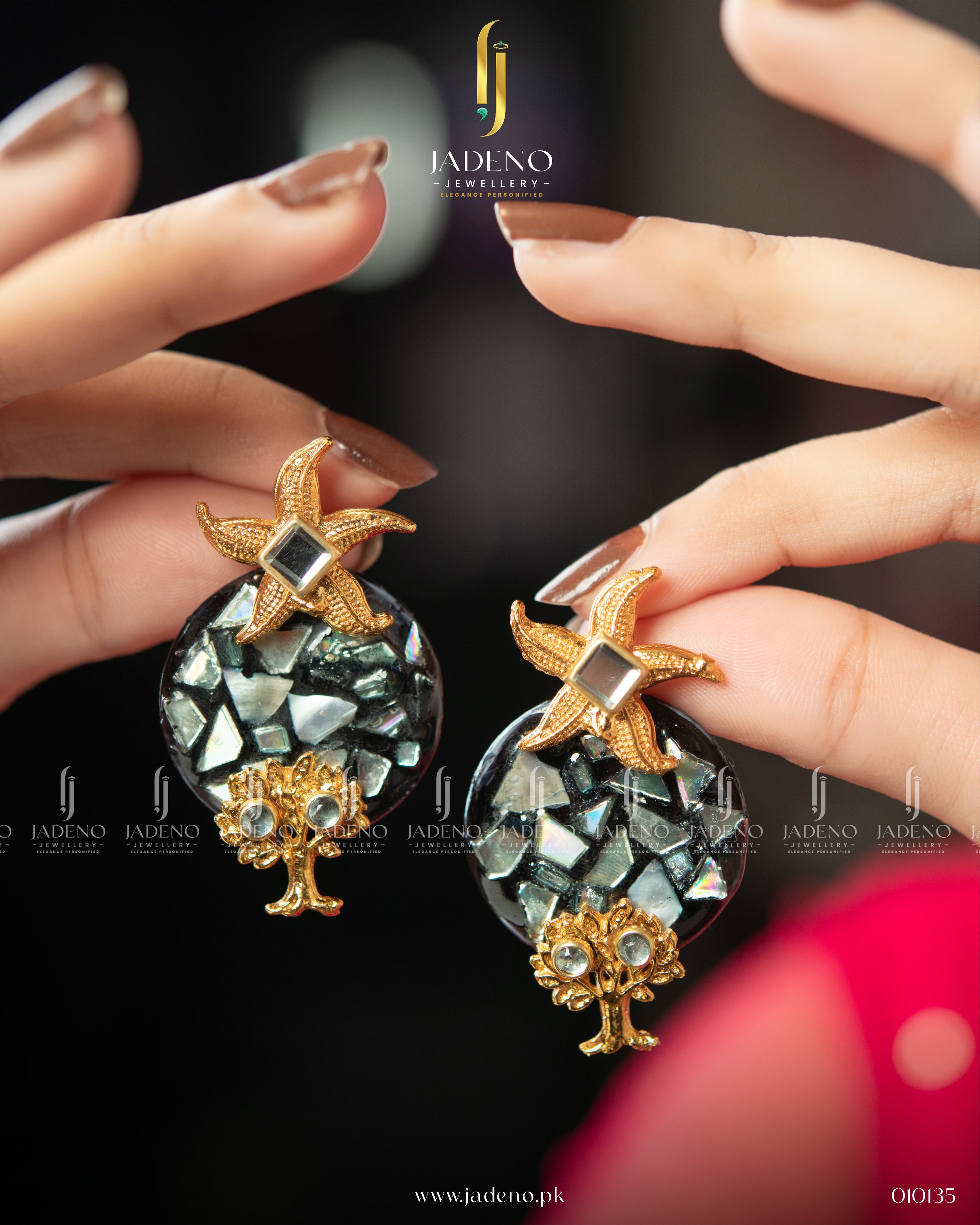 Designer's Crafted Shiny Gem Earrings