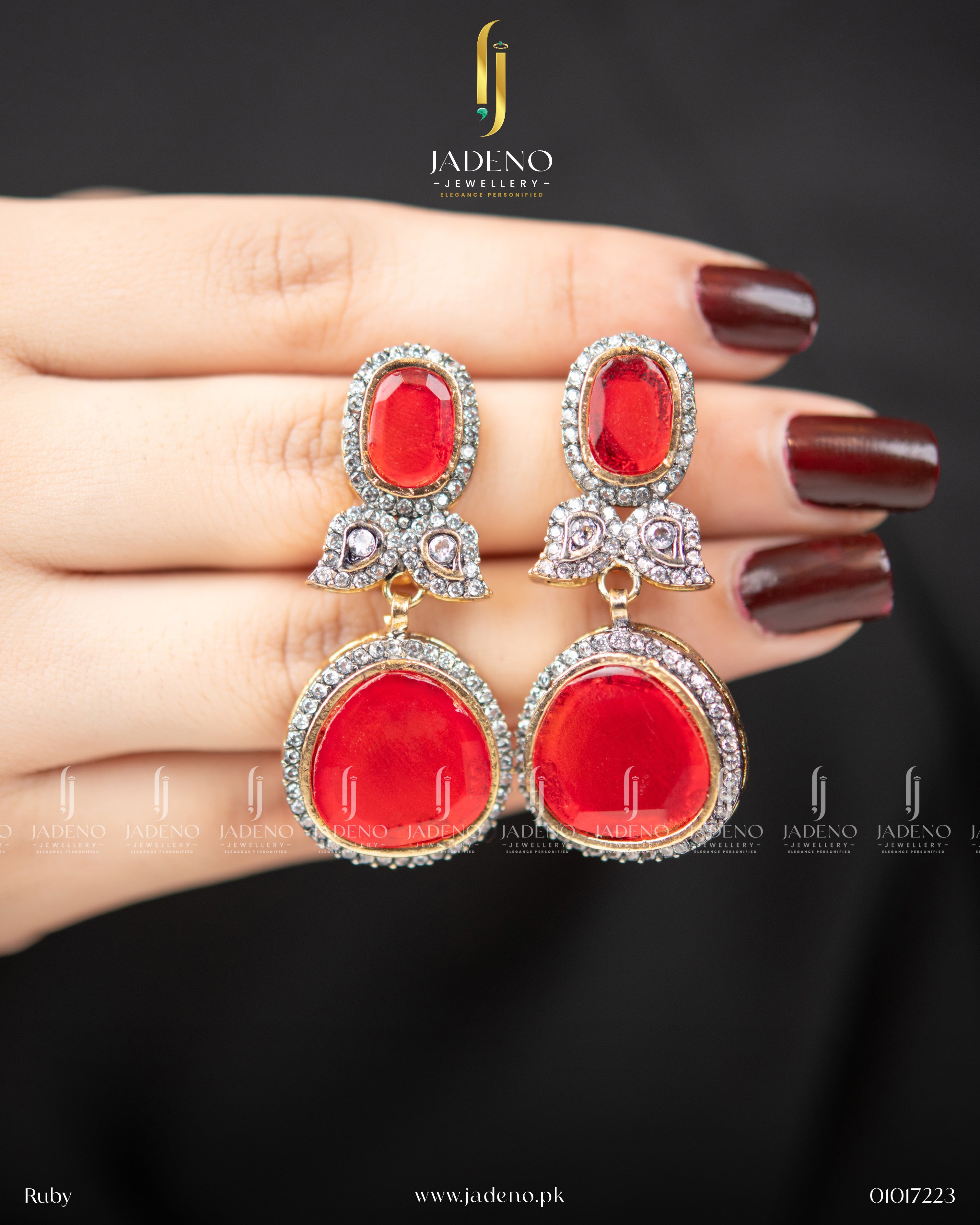 Marbled Zirconia Flora Earrings