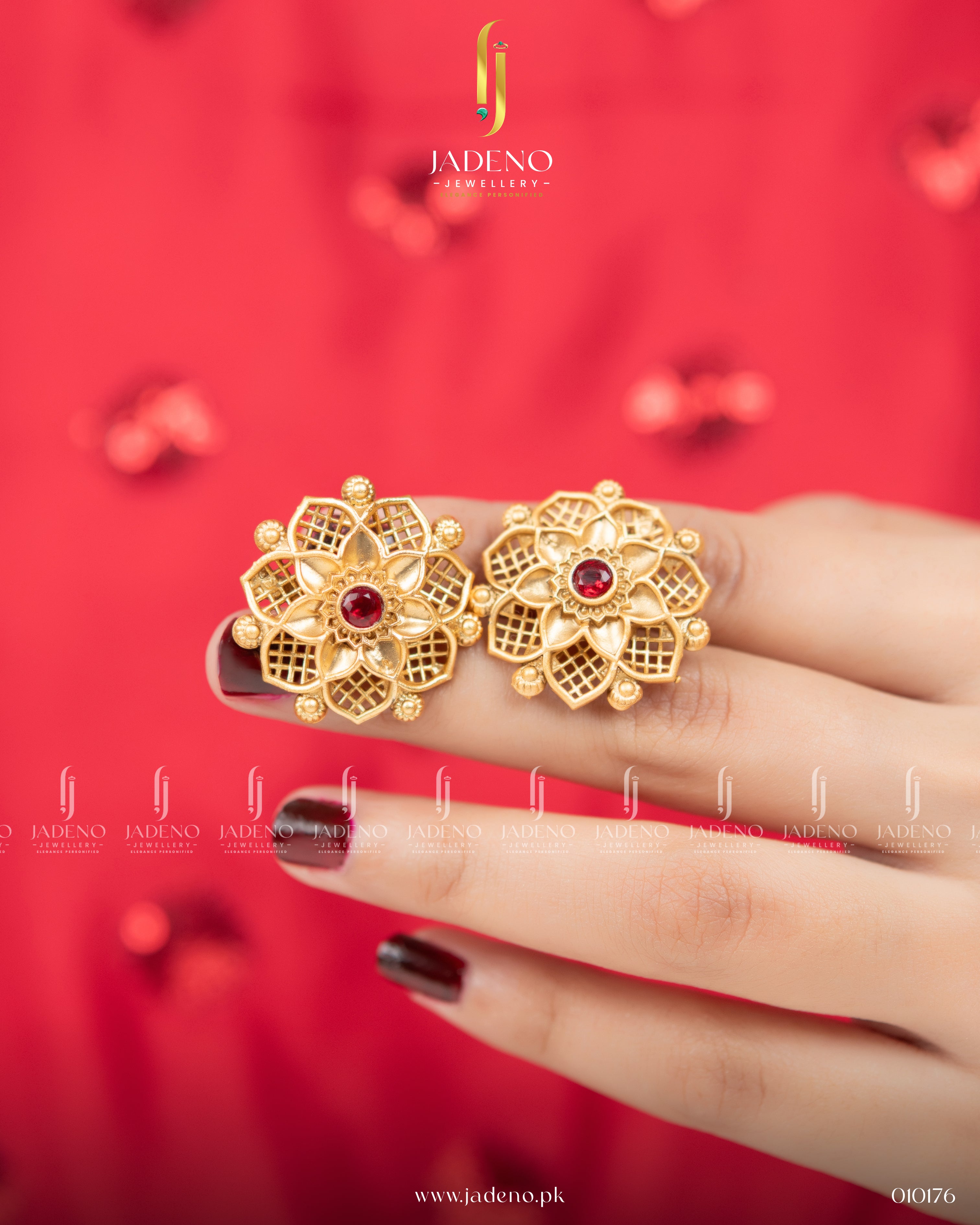 Indian Centred Stone Flora Studs