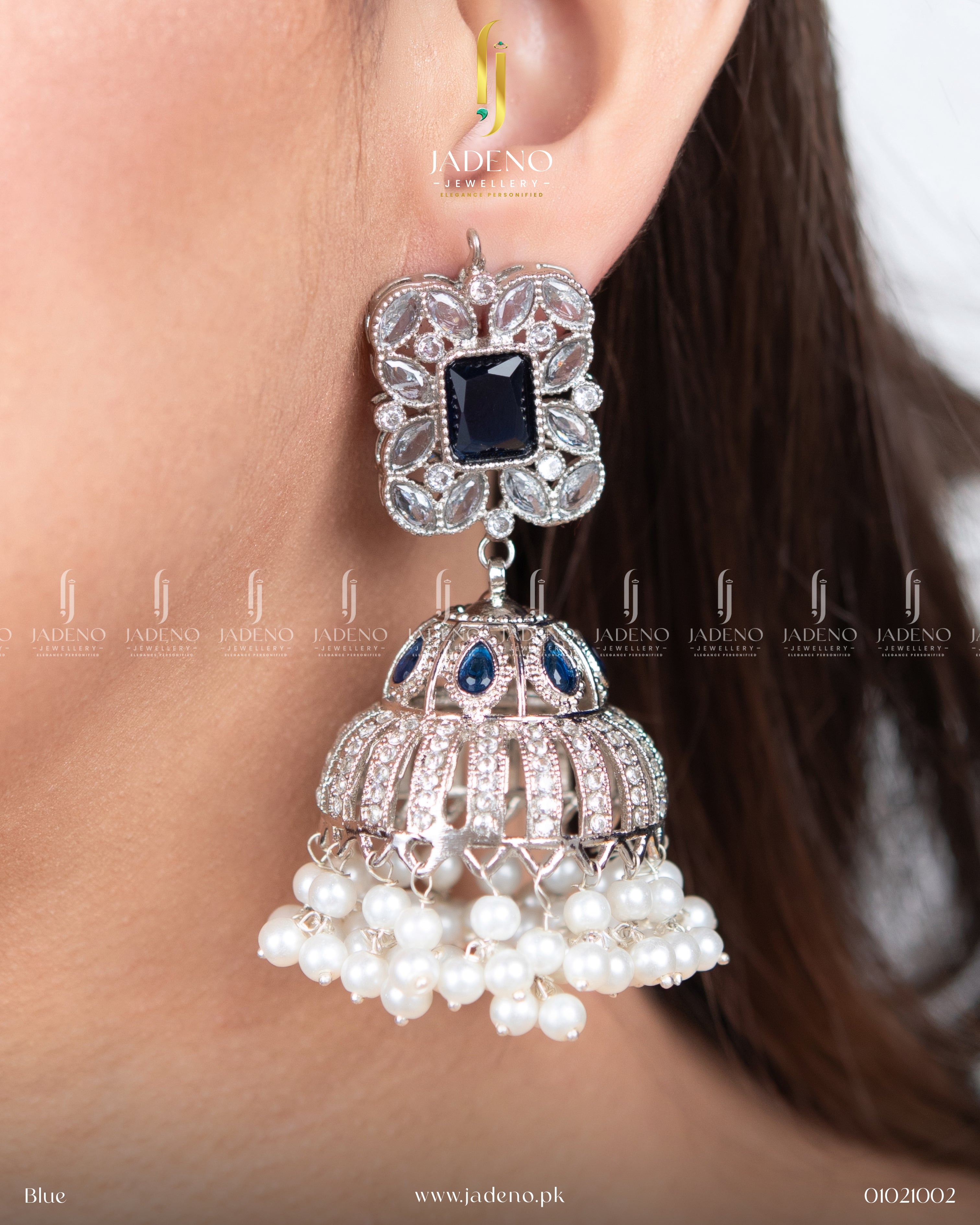 Premium Quality Silver Polki Jhumkas