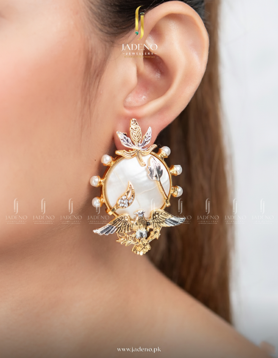 Victorian White Stone Earrings