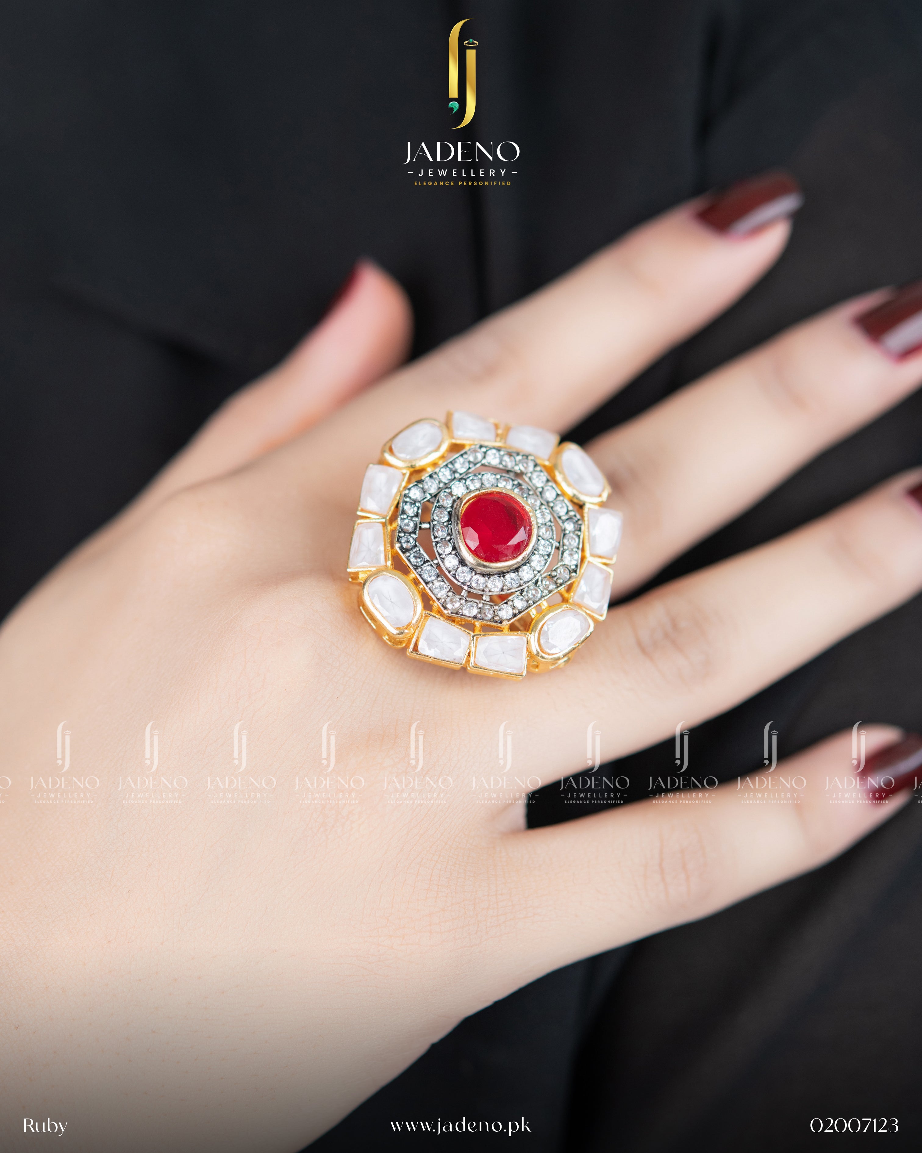 High Quality Zirca Stone Leena Adjustable Ring