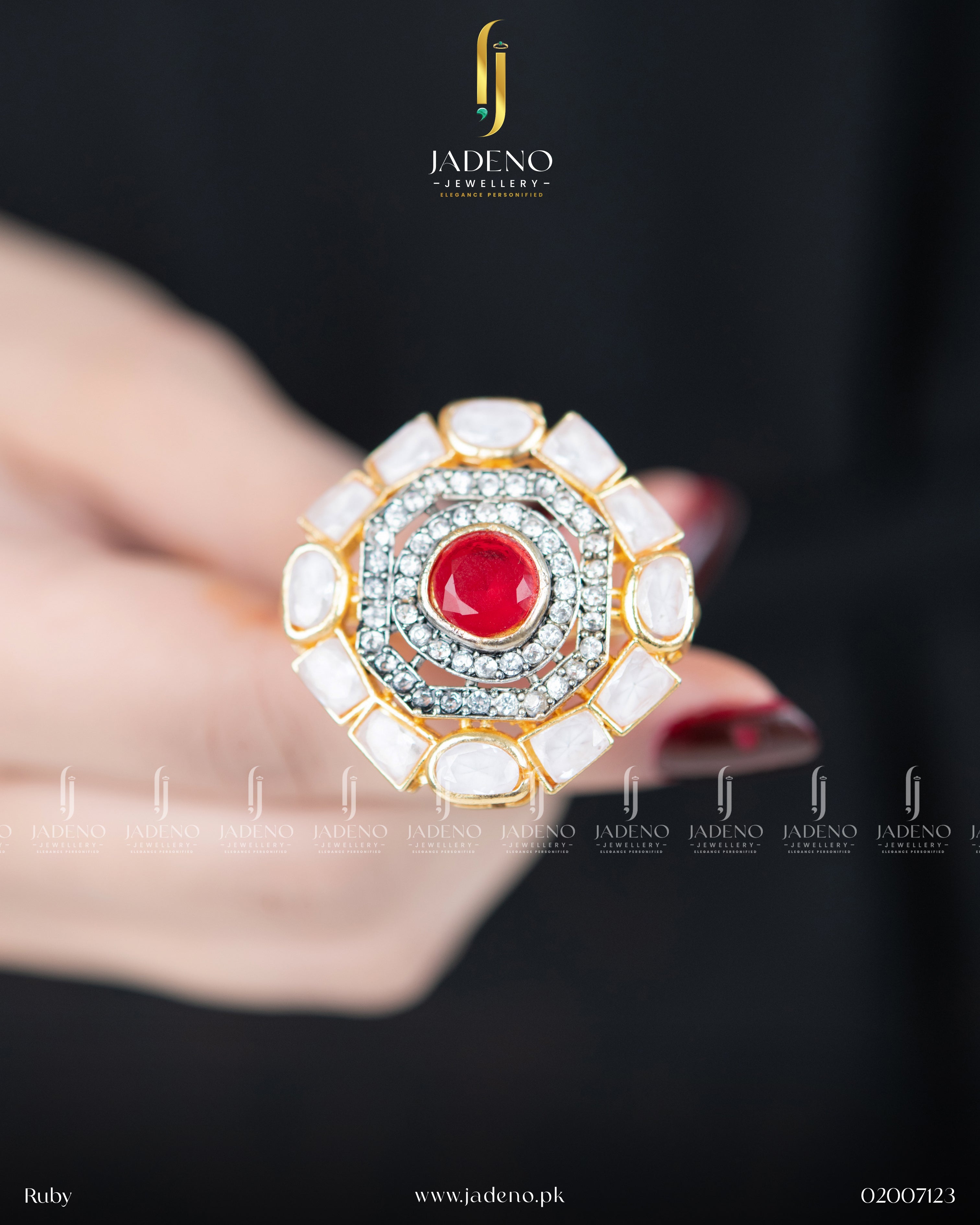 High Quality Zirca Stone Leena Adjustable Ring