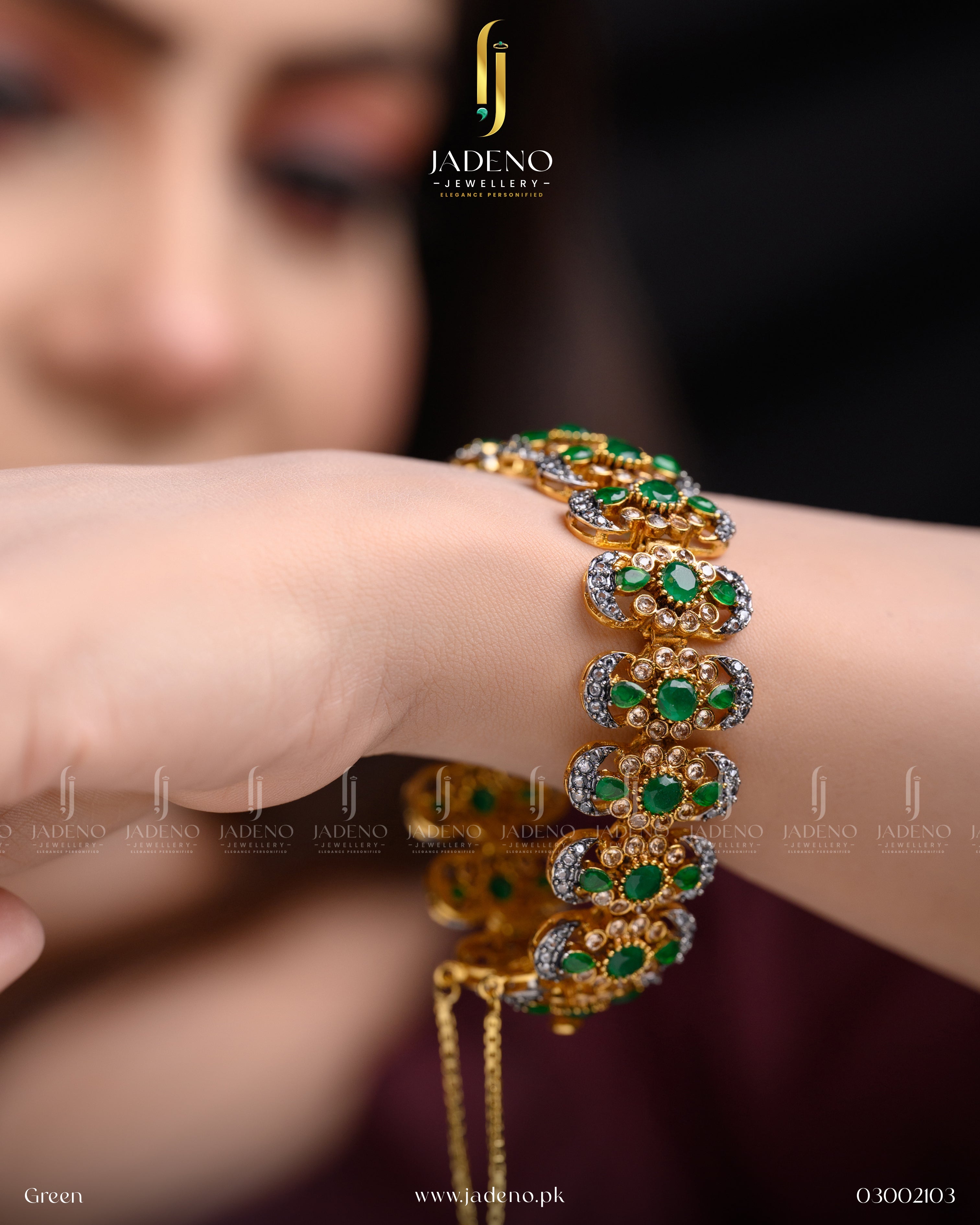 Buy Polki Style Openable Bracelet Online in Pakistan | Jadeno.pk