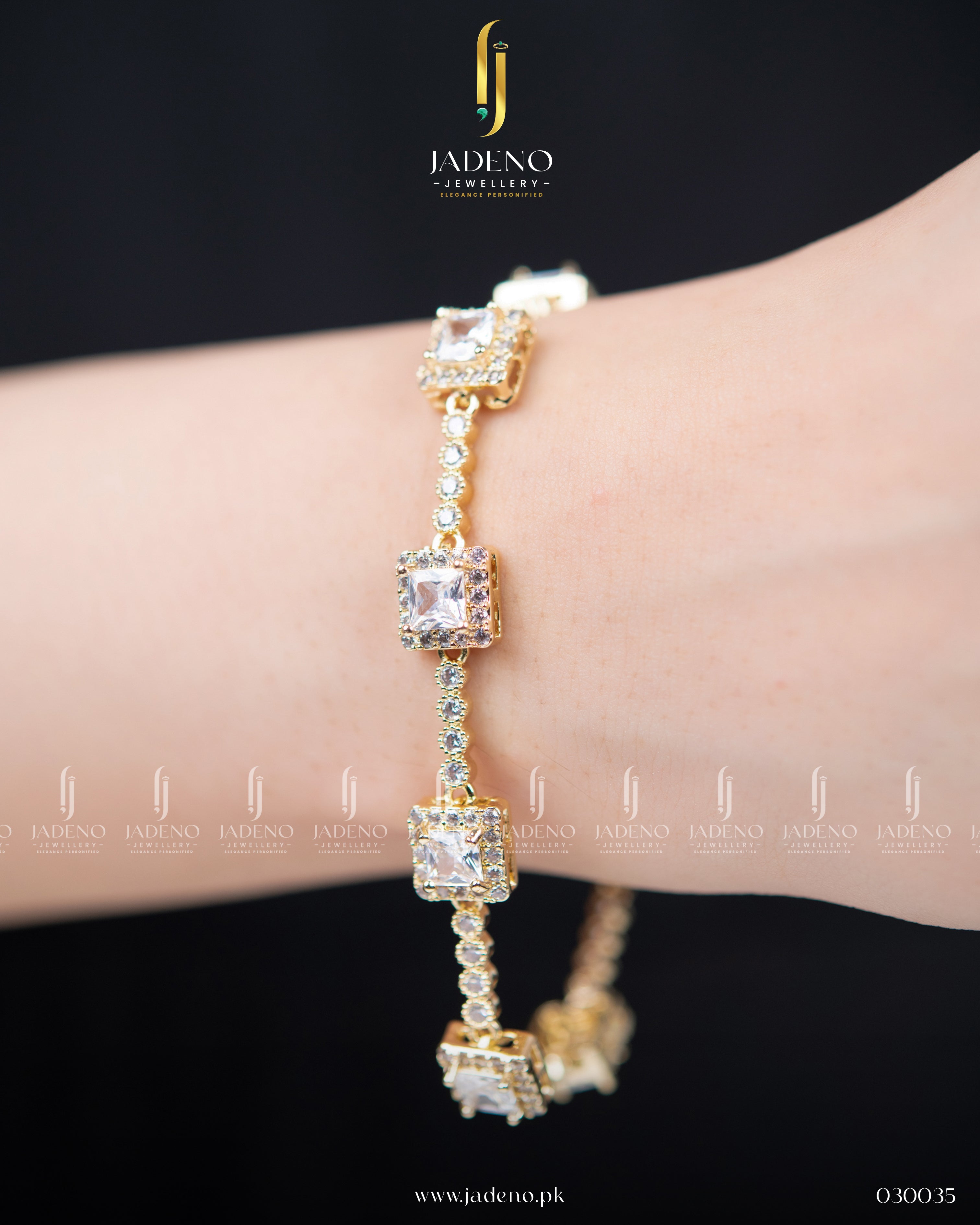 Premium Quality Zirca Gold Bracelet