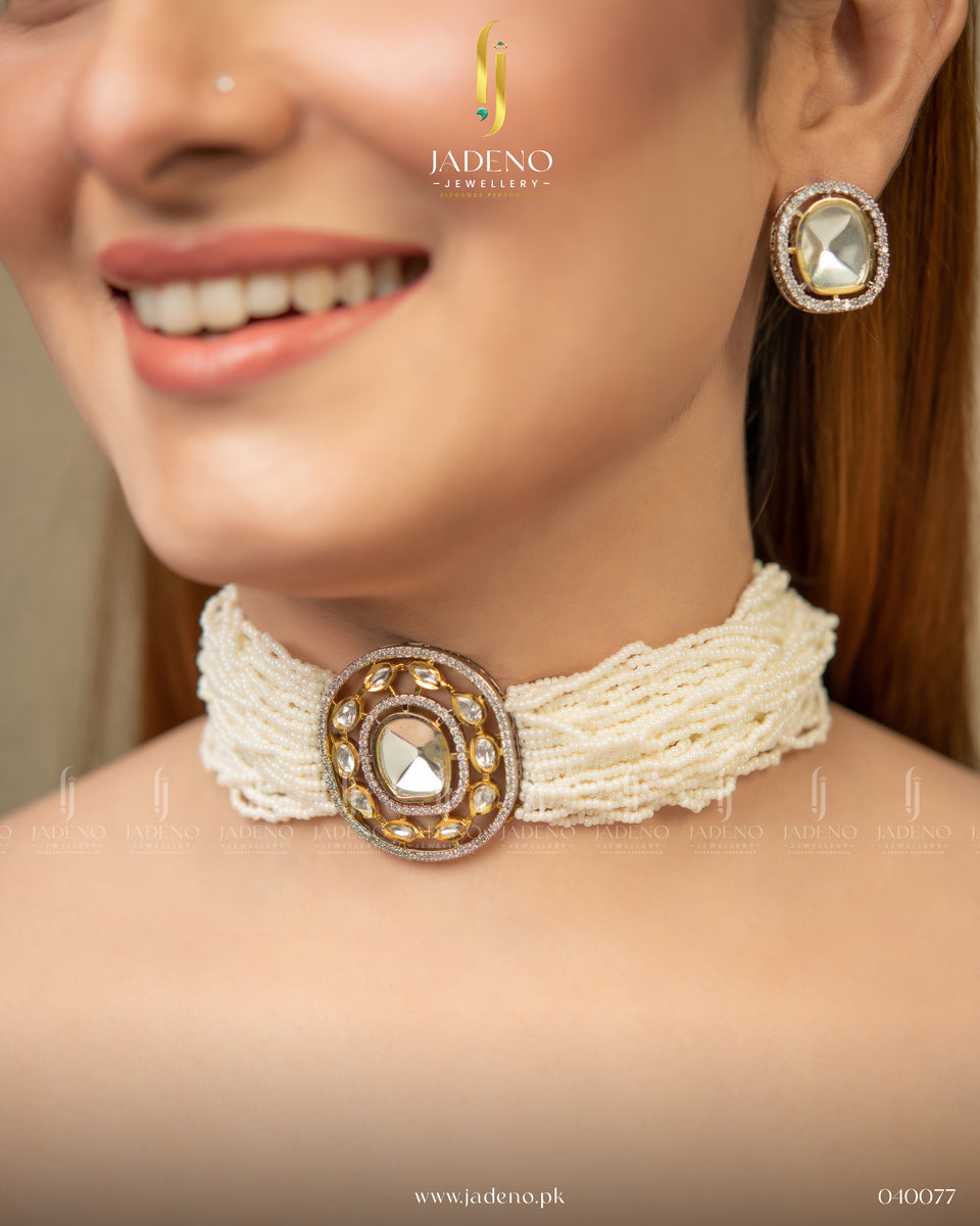 Buy Delicate Indian Choker set Online in Pakistan Jadeno.pk