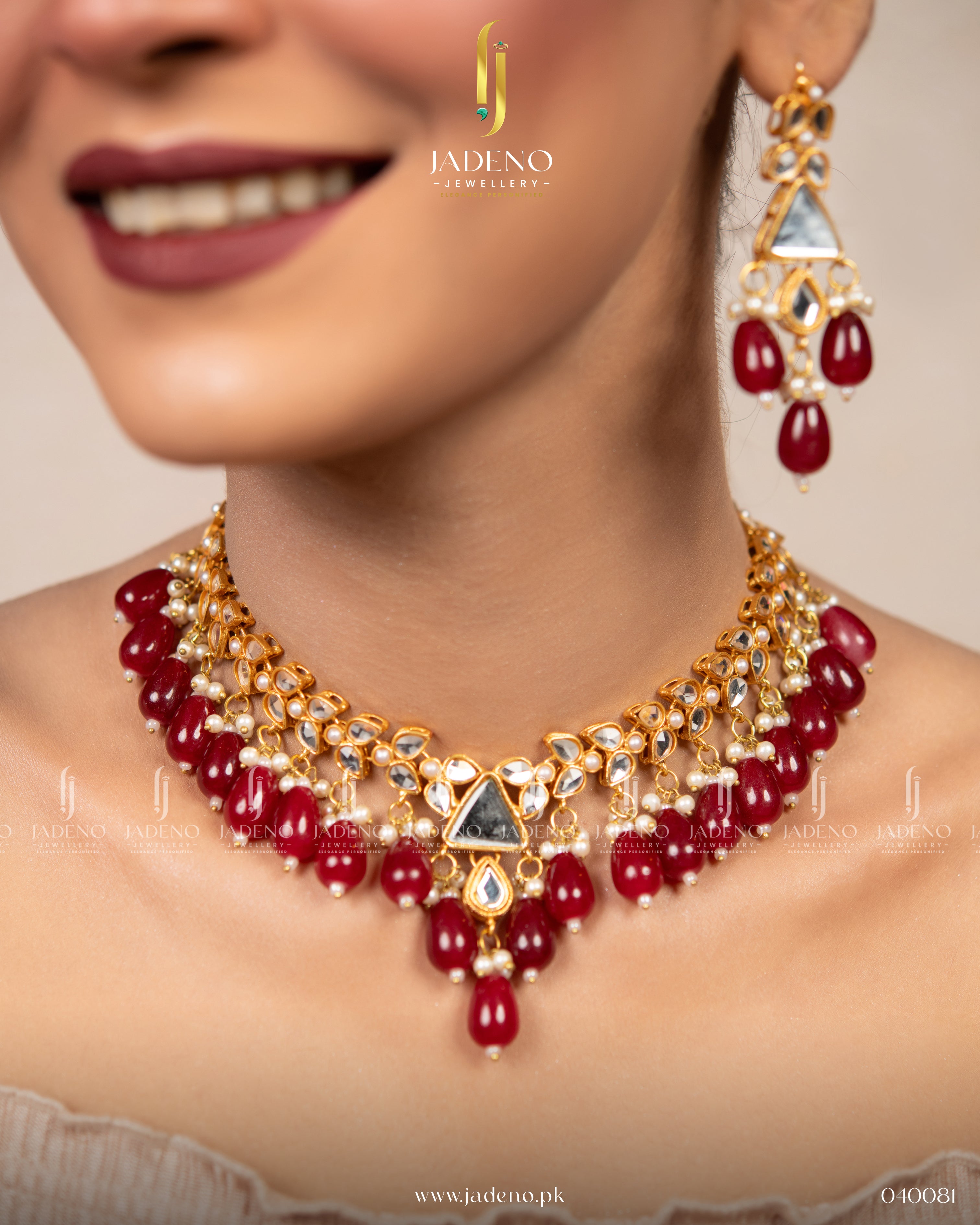 LeafCut Polki Beads Necklace