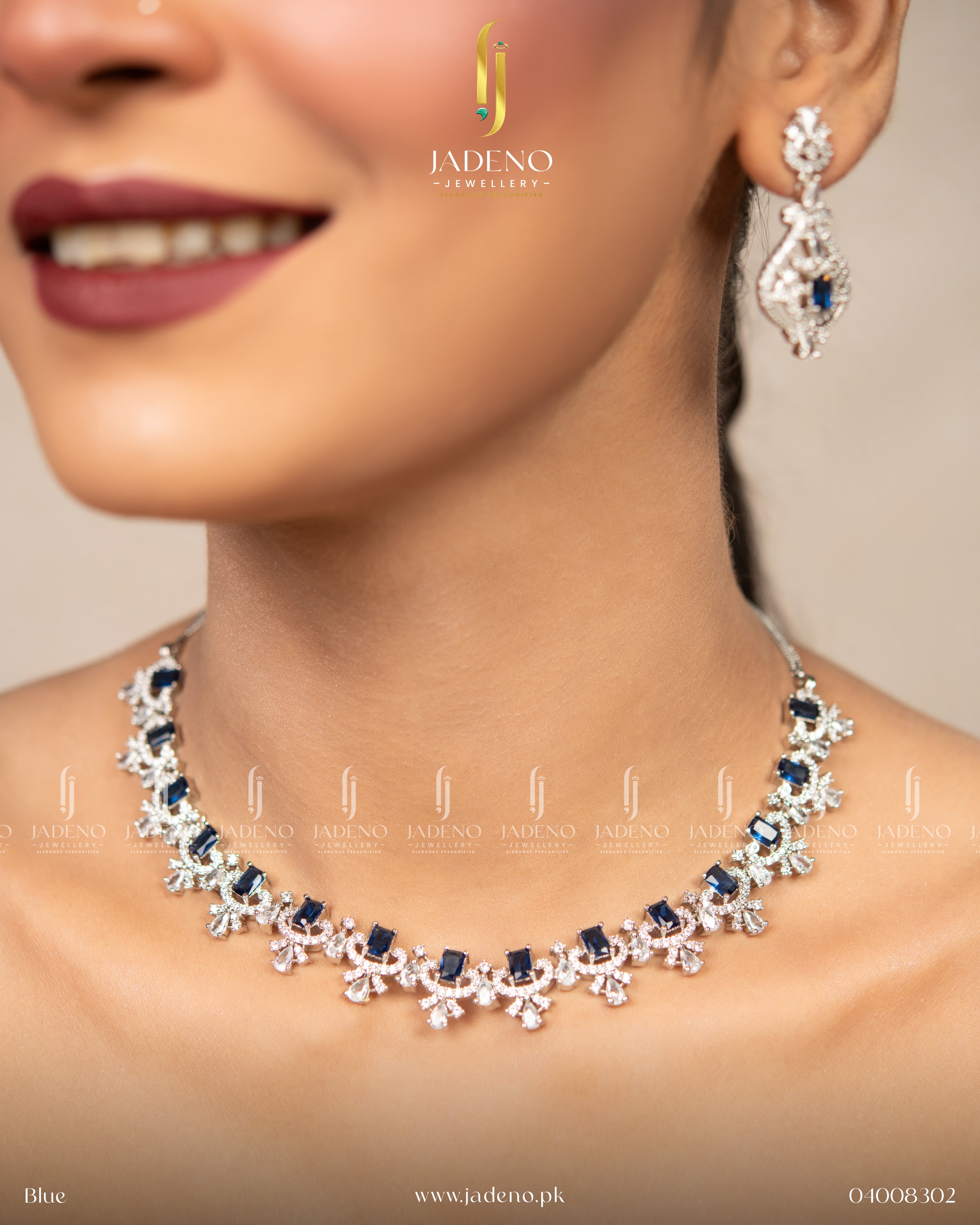 Beauteous American Diamond Set with Tika