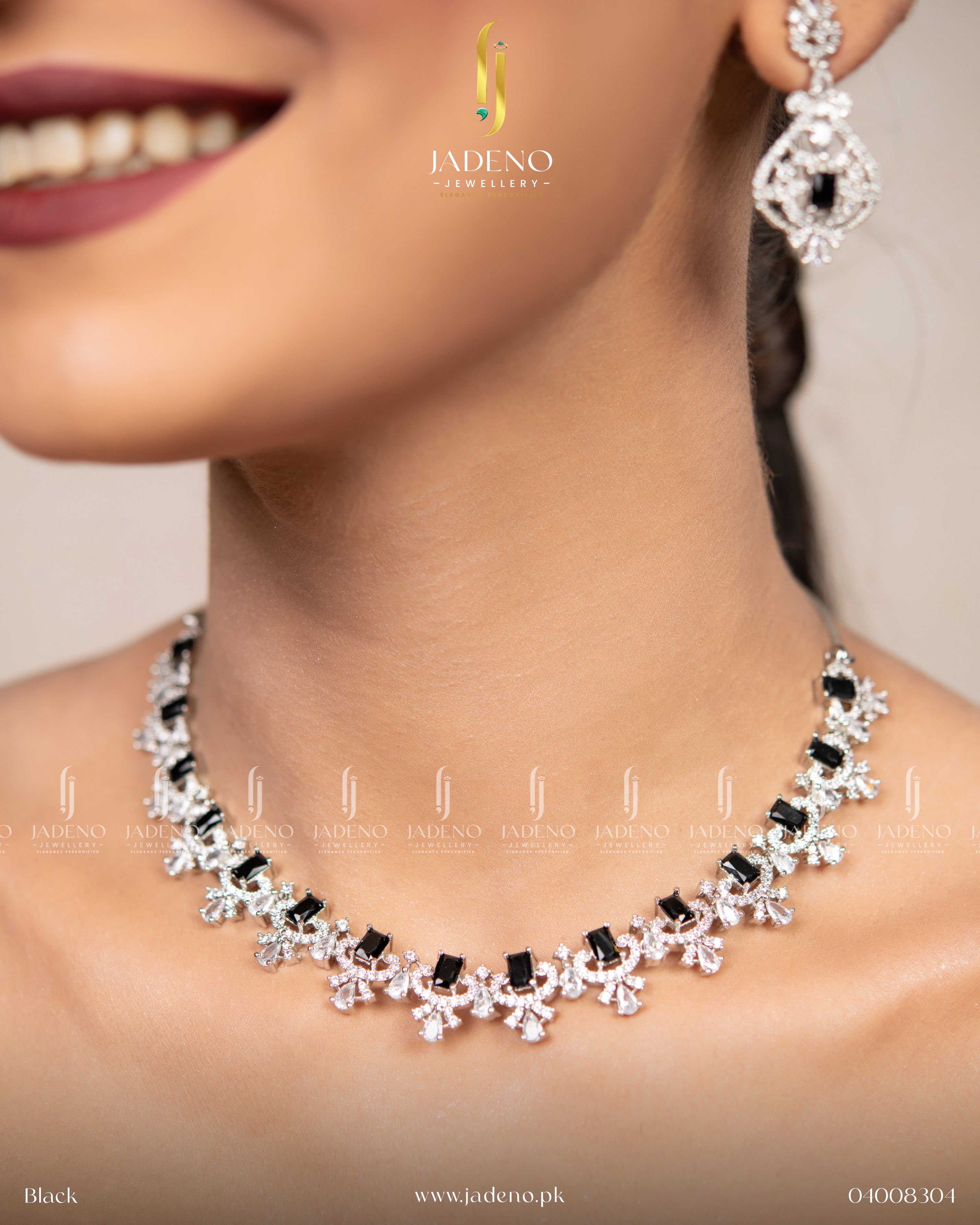 Beauteous American Diamond Set with Tika
