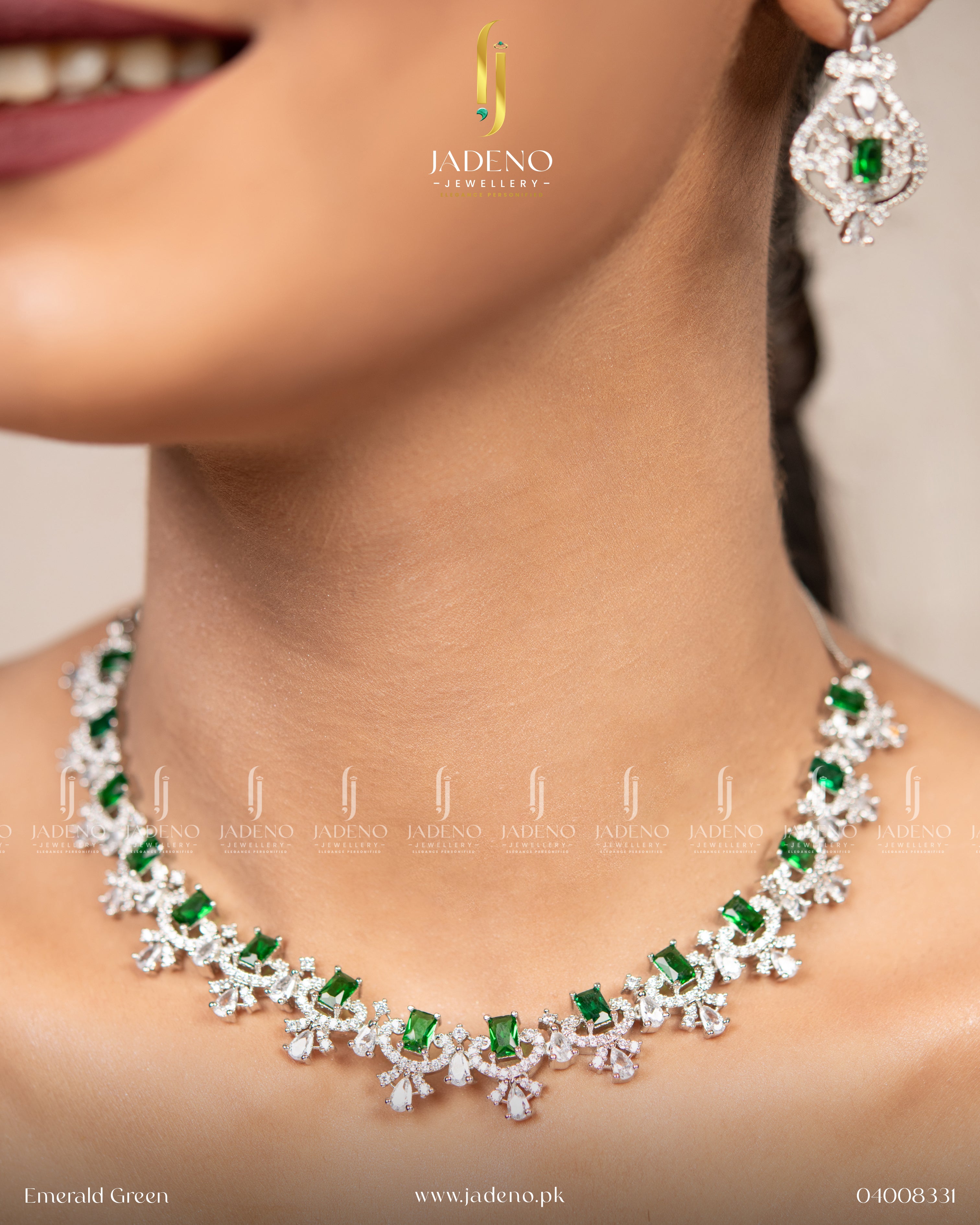Beauteous American Diamond Set with Tika
