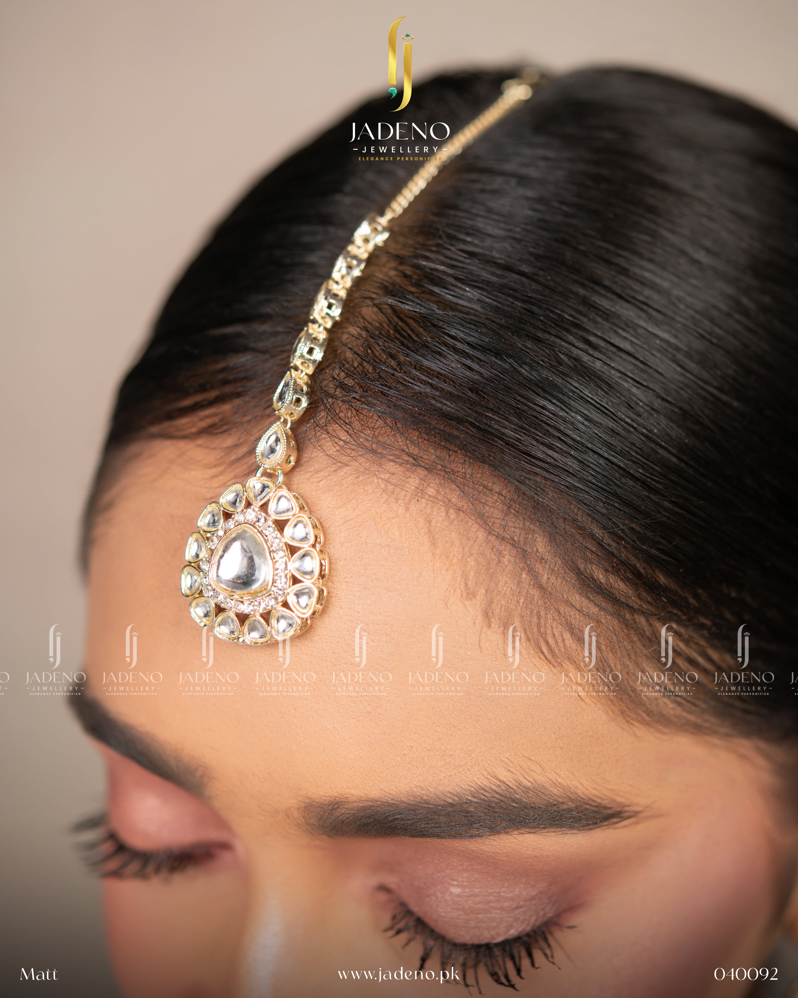 Victorian Big Polki kundan necklace set with Tika