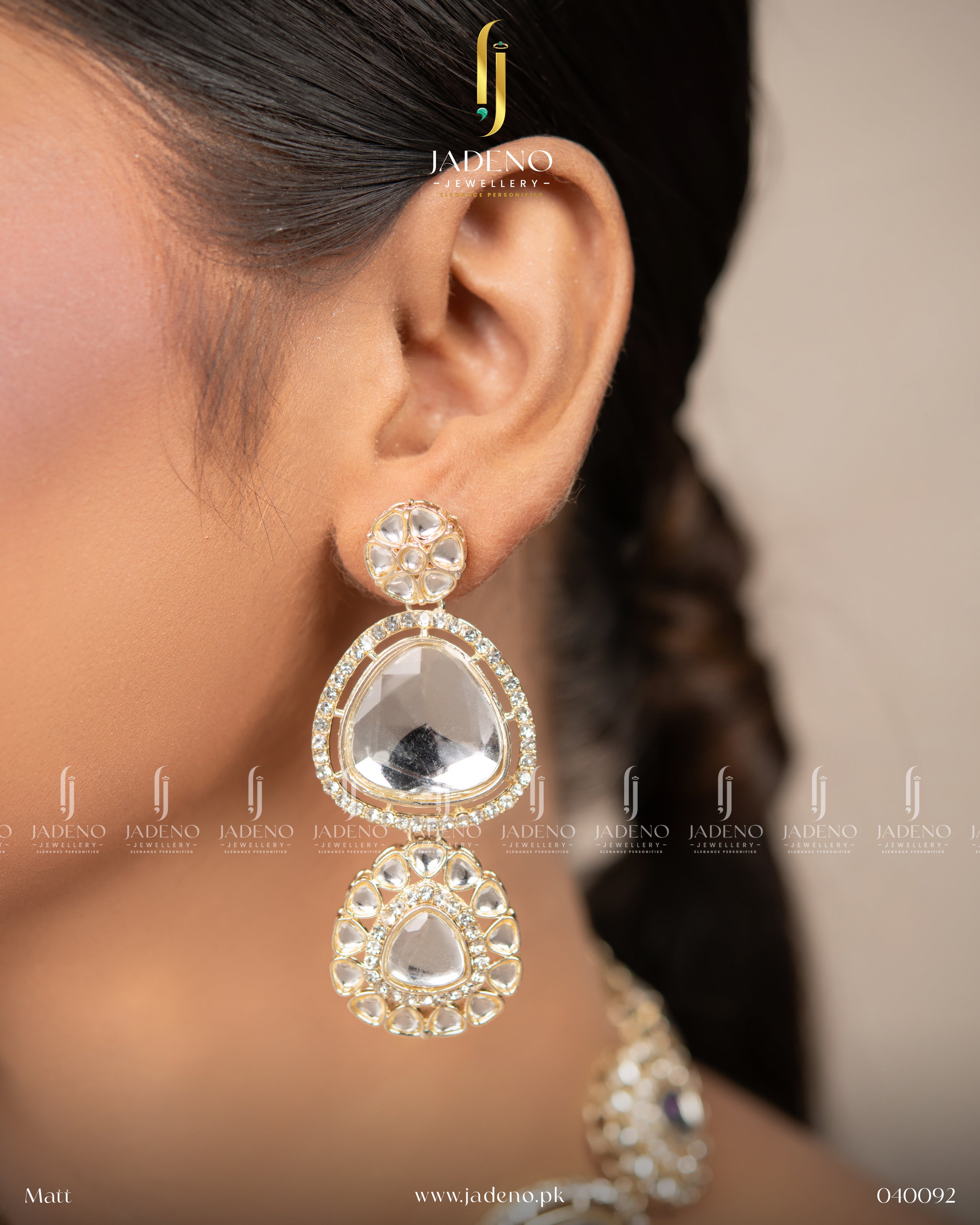 Victorian Big Polki kundan necklace set with Tika