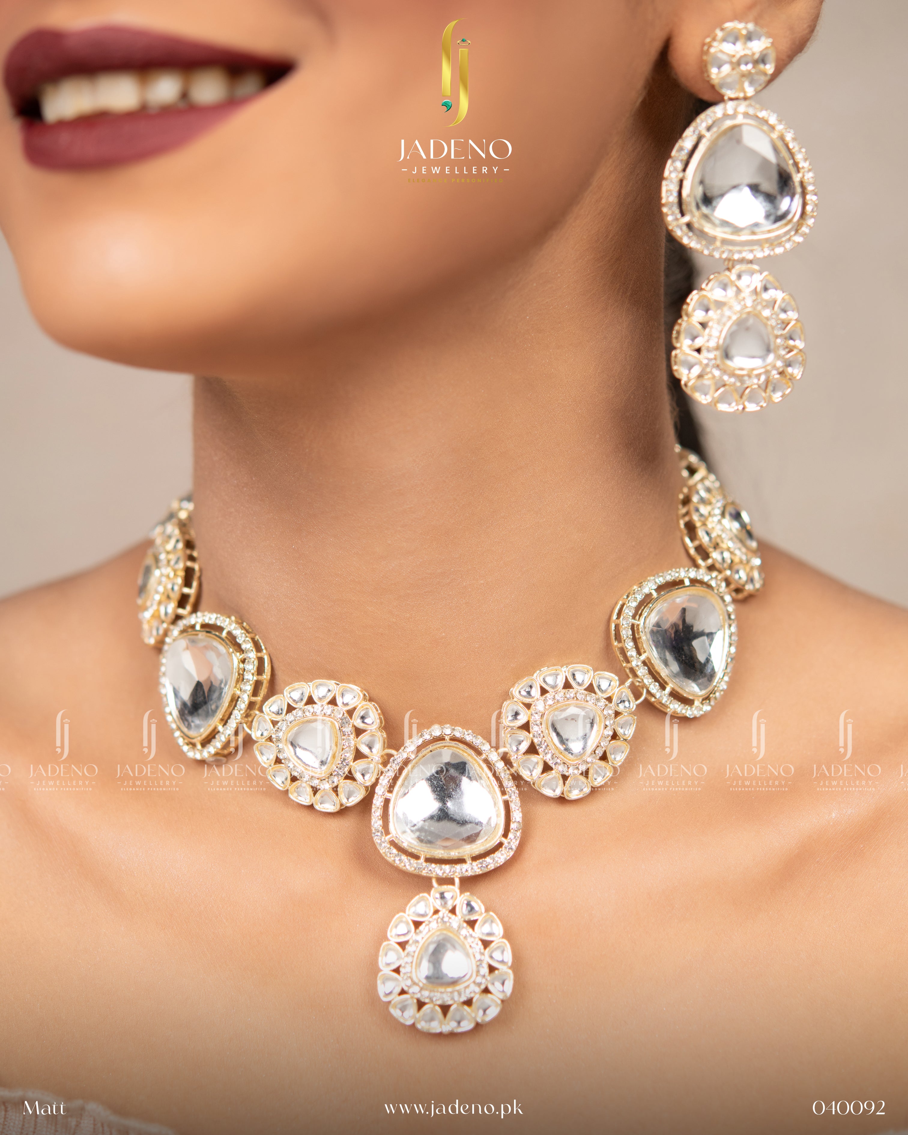 Victorian Big Polki kundan necklace set with Tika