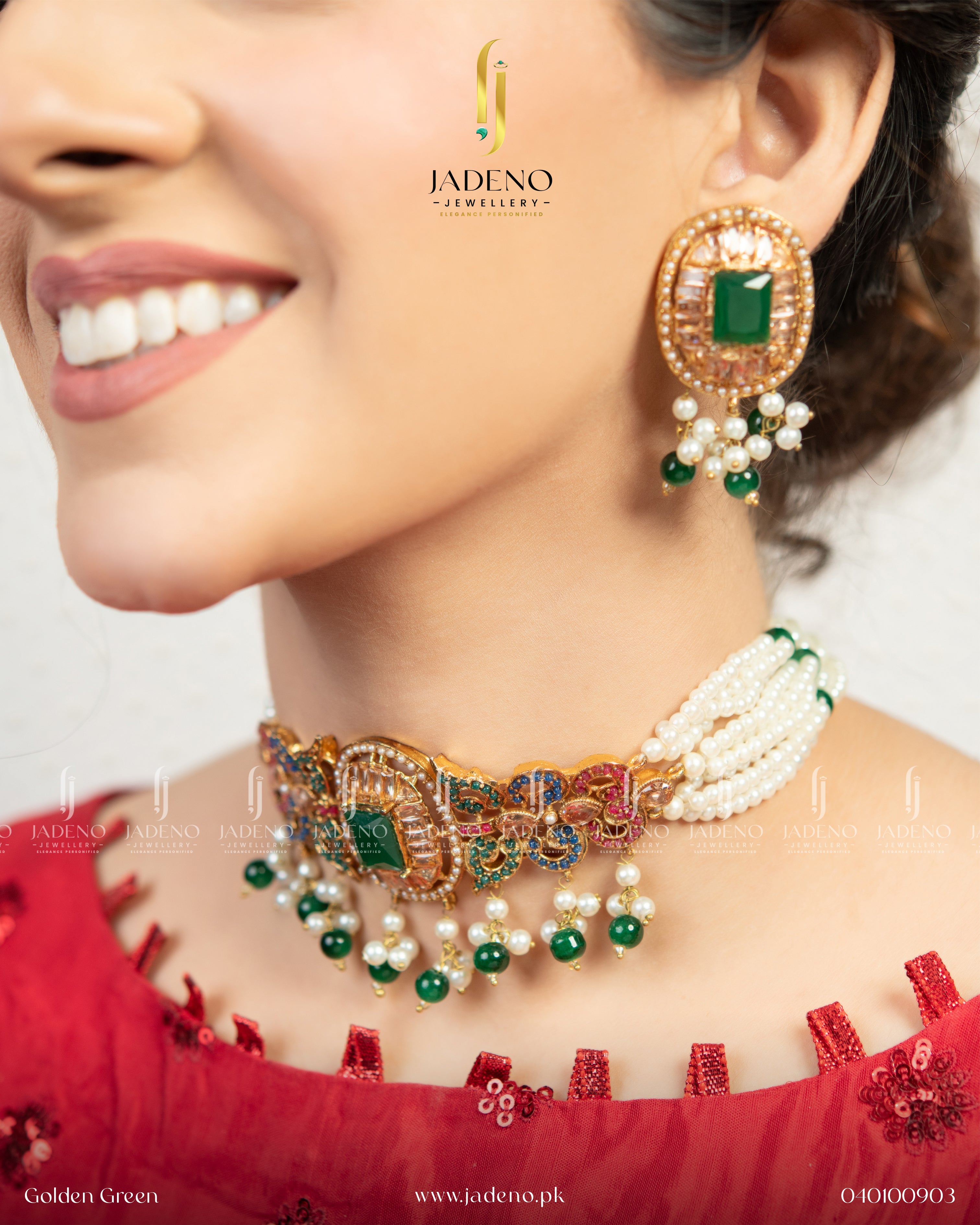 Glamorous Multi Stones Party Wear Choker Set