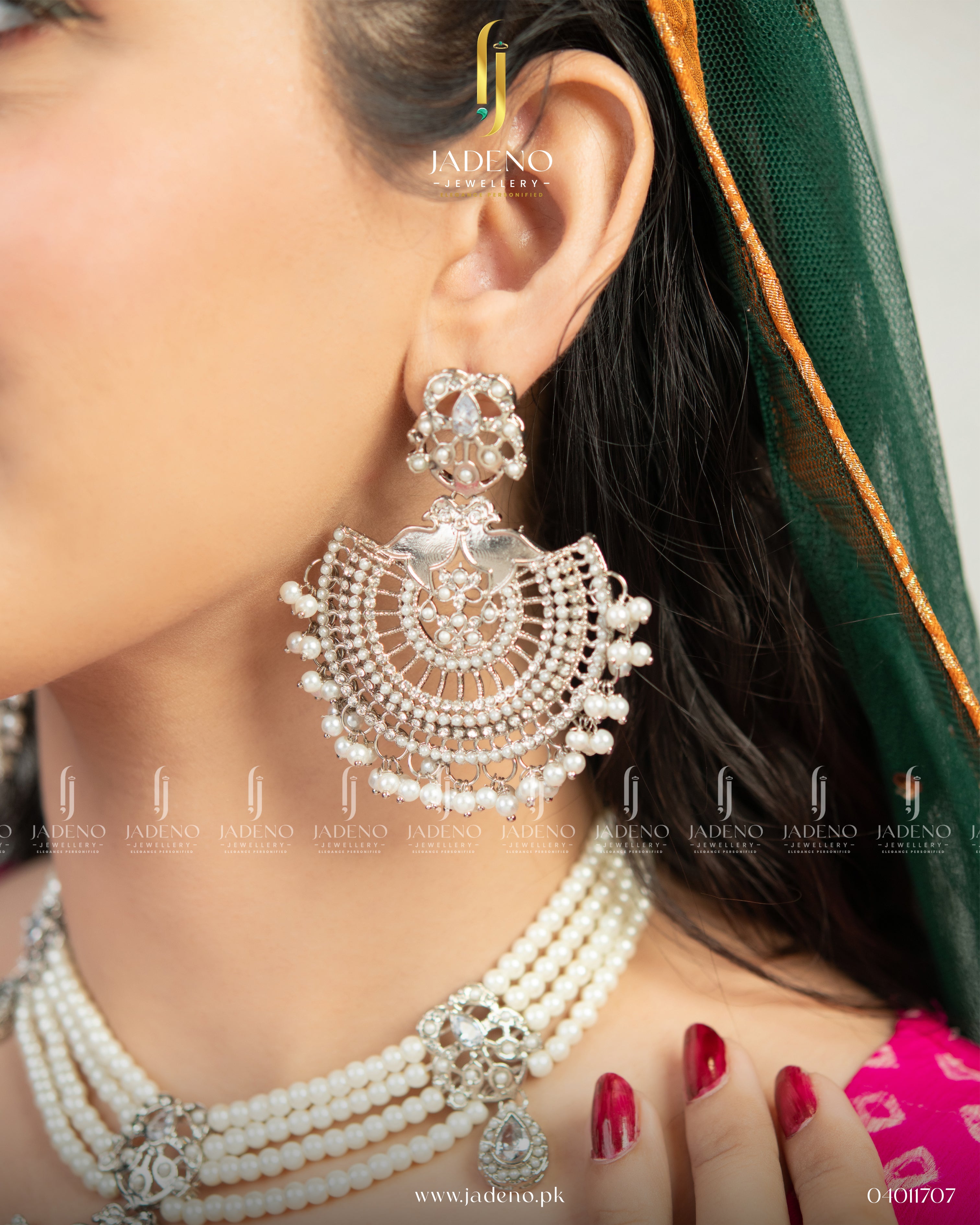 Pearl Peacock Choker Set with Tika