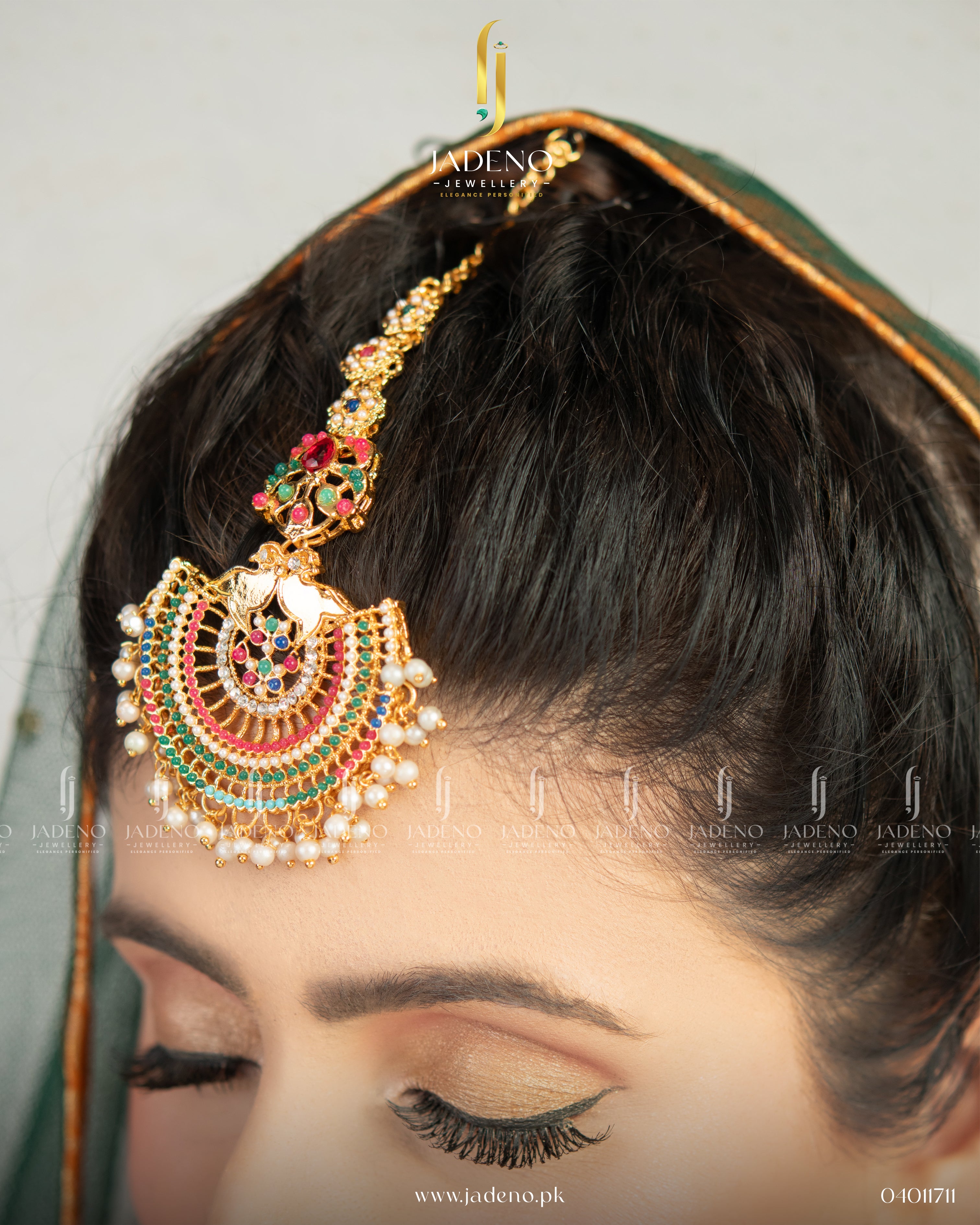 Pearl Peacock Choker Set with Tika