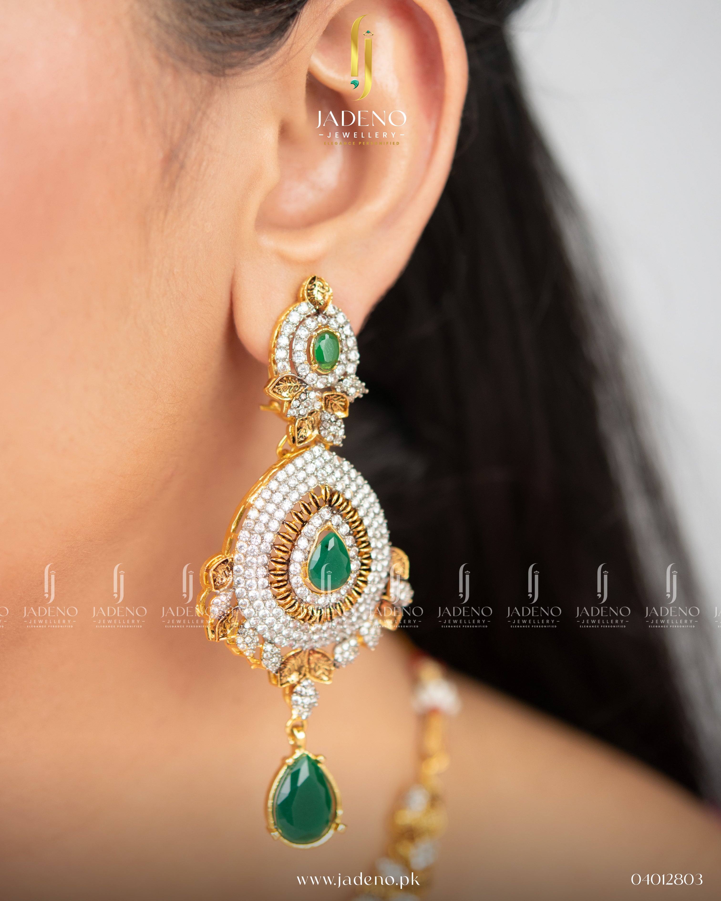 Imported Zirca Chetum Gold Designed Necklace Set With Tika