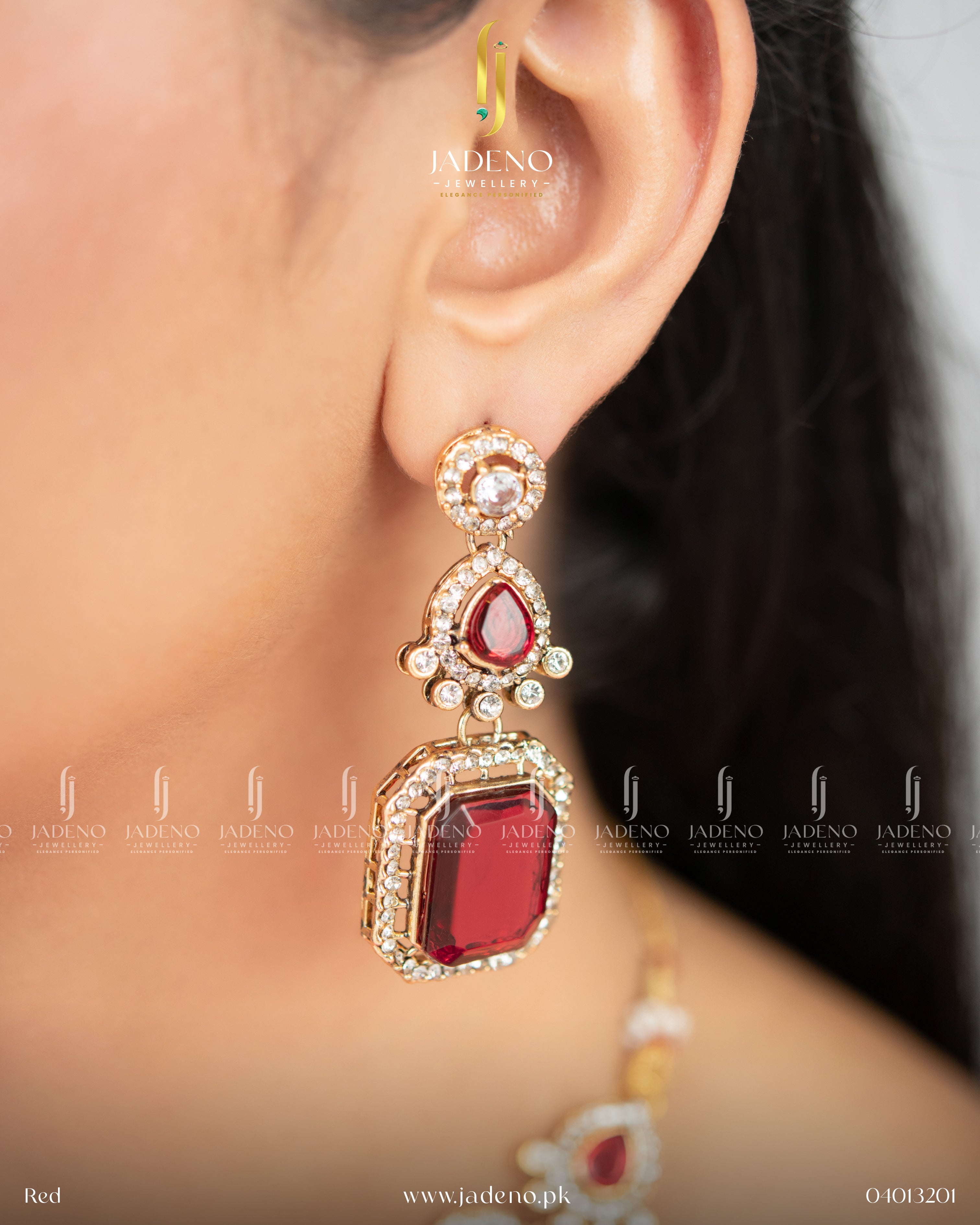 Finest Zirca AD Big Stones Necklace Set