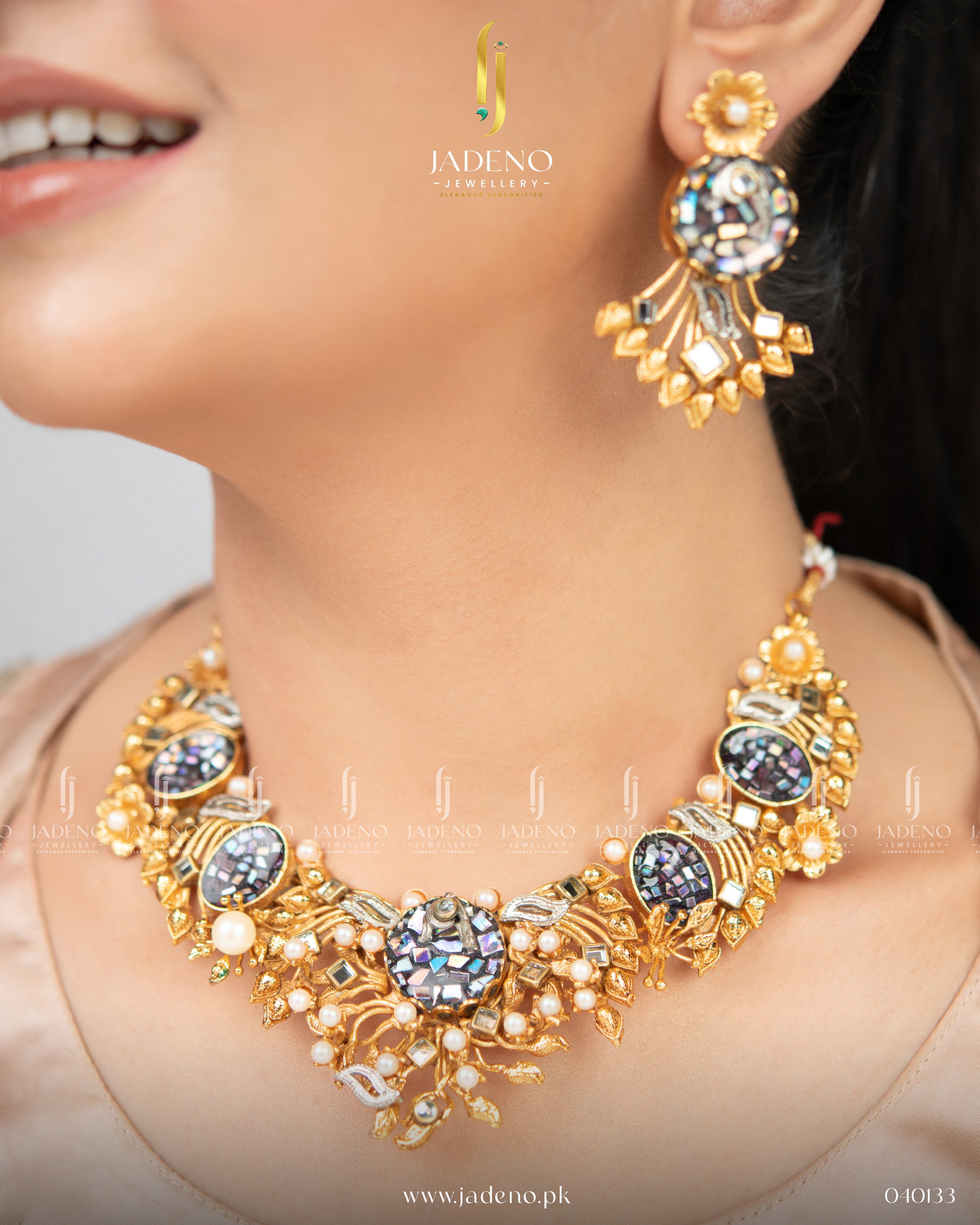Designer's Handmade Rhinestone Necklace Set