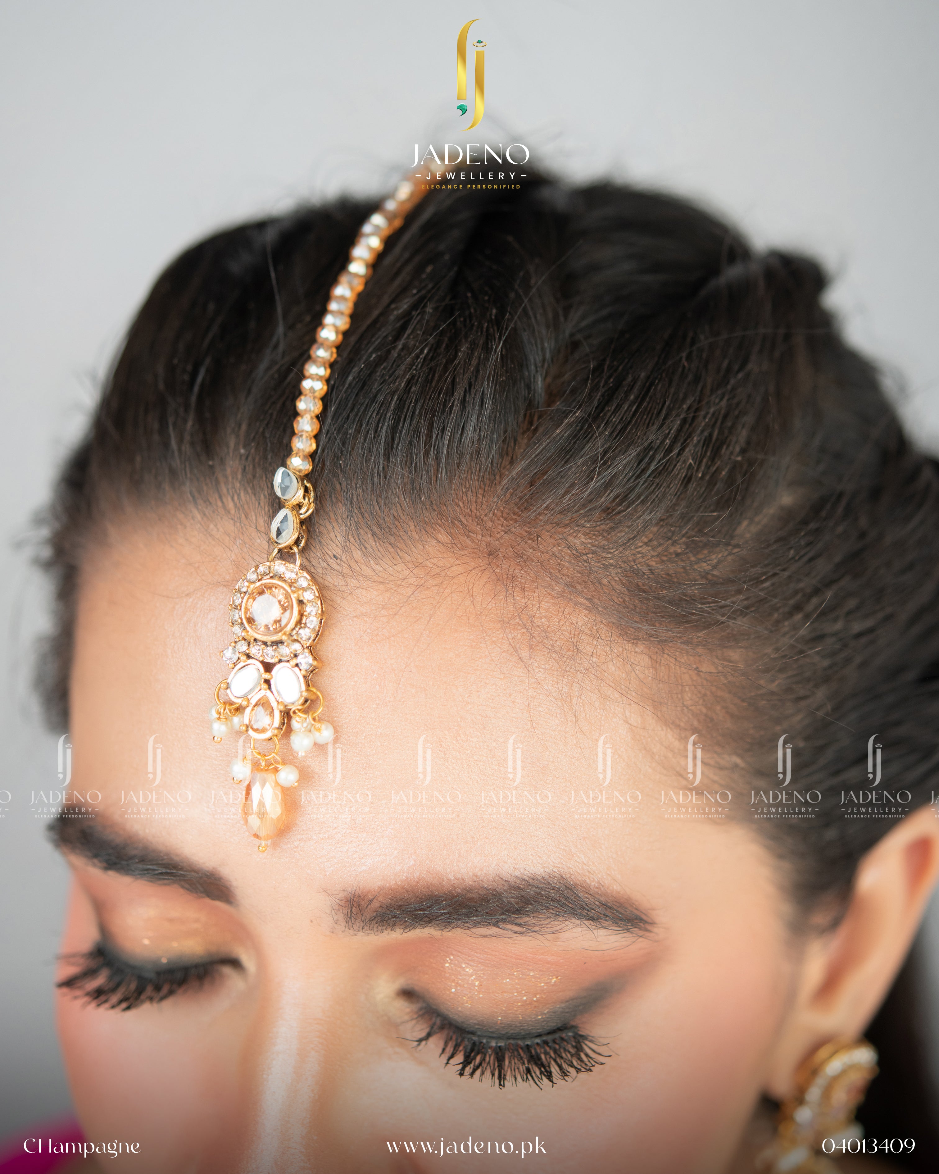 Victorian Satakshi Choker Set with Tika