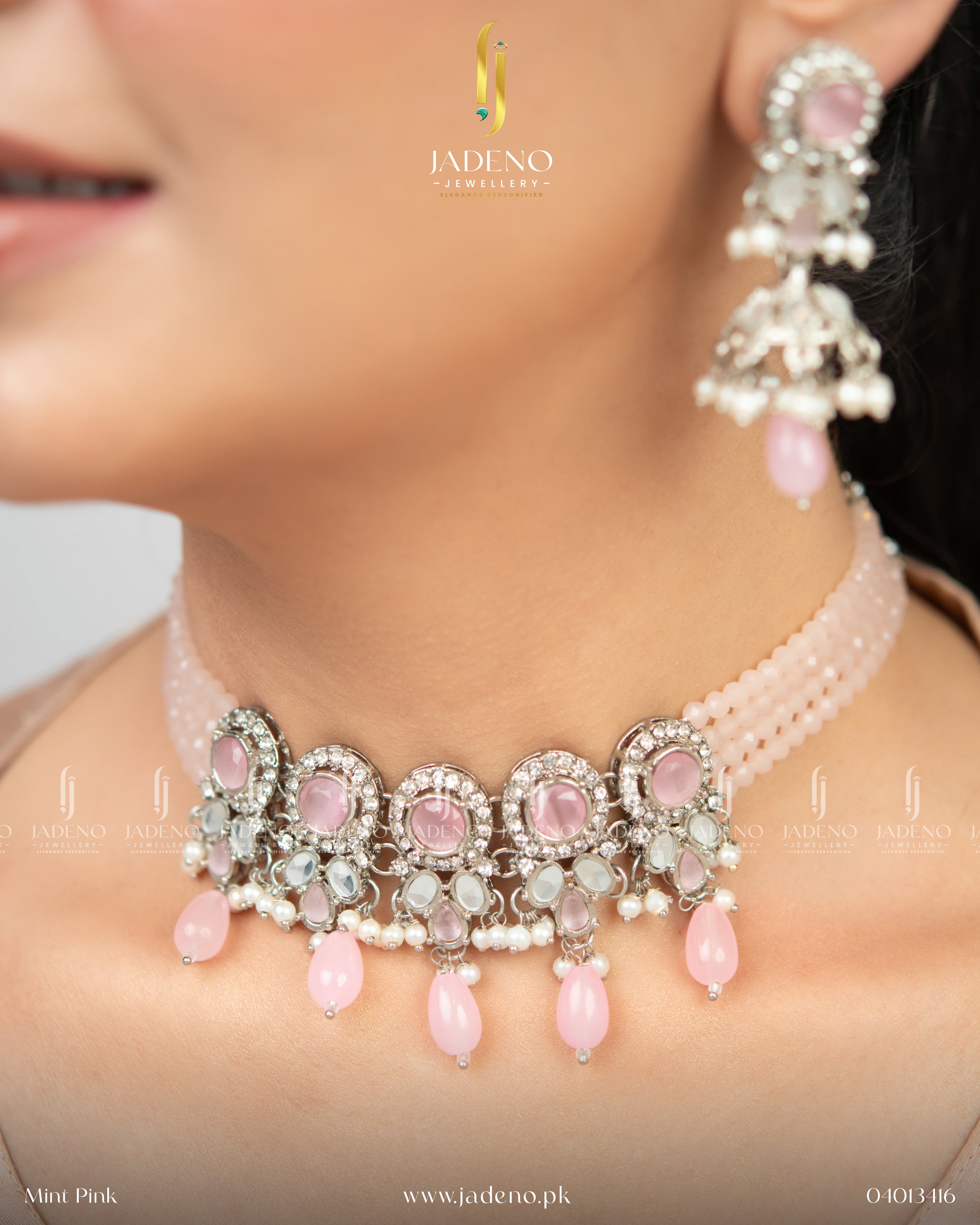 Victorian Satakshi Choker Set with Tika