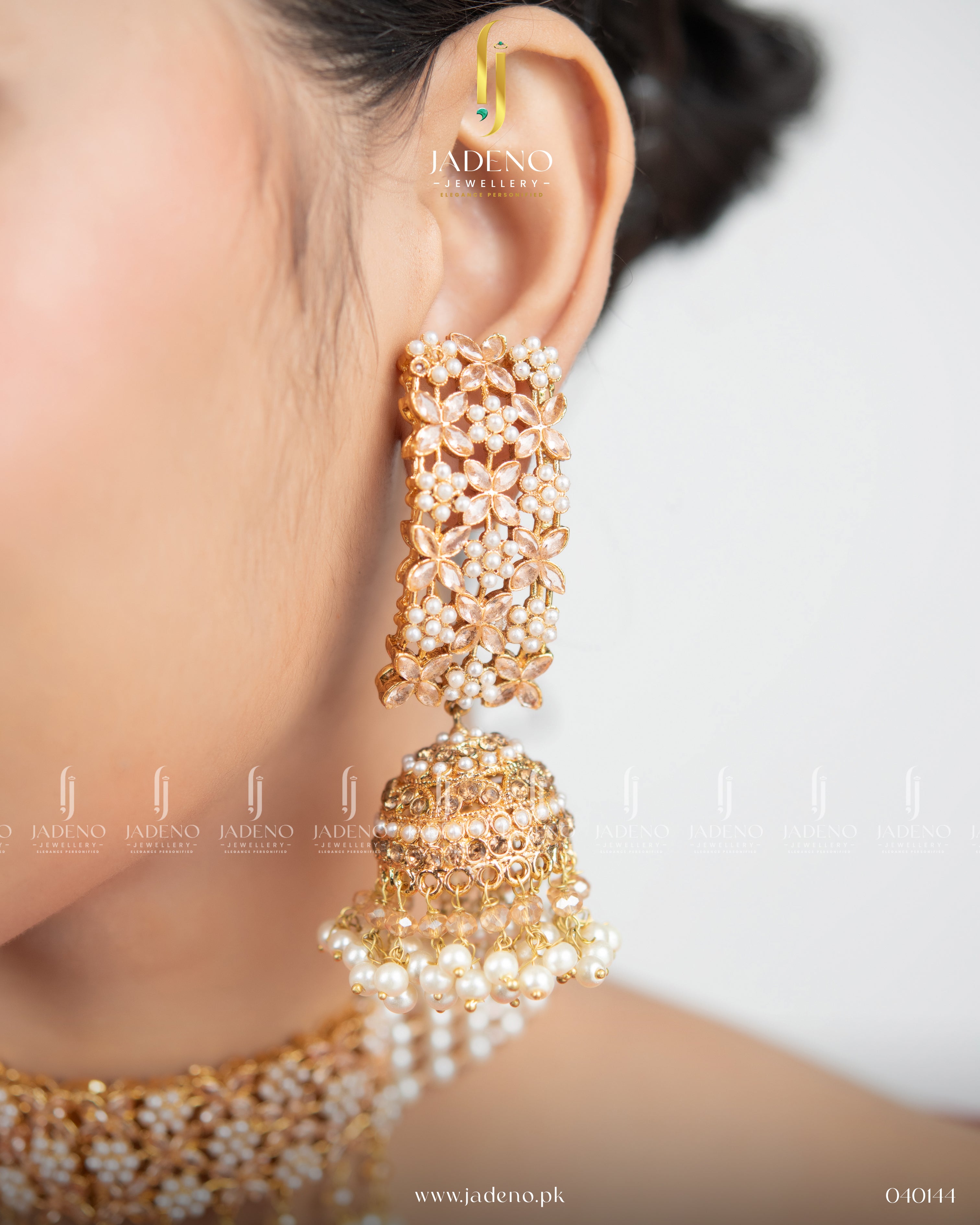 All New Gajra Cut Necklace with Long Bali