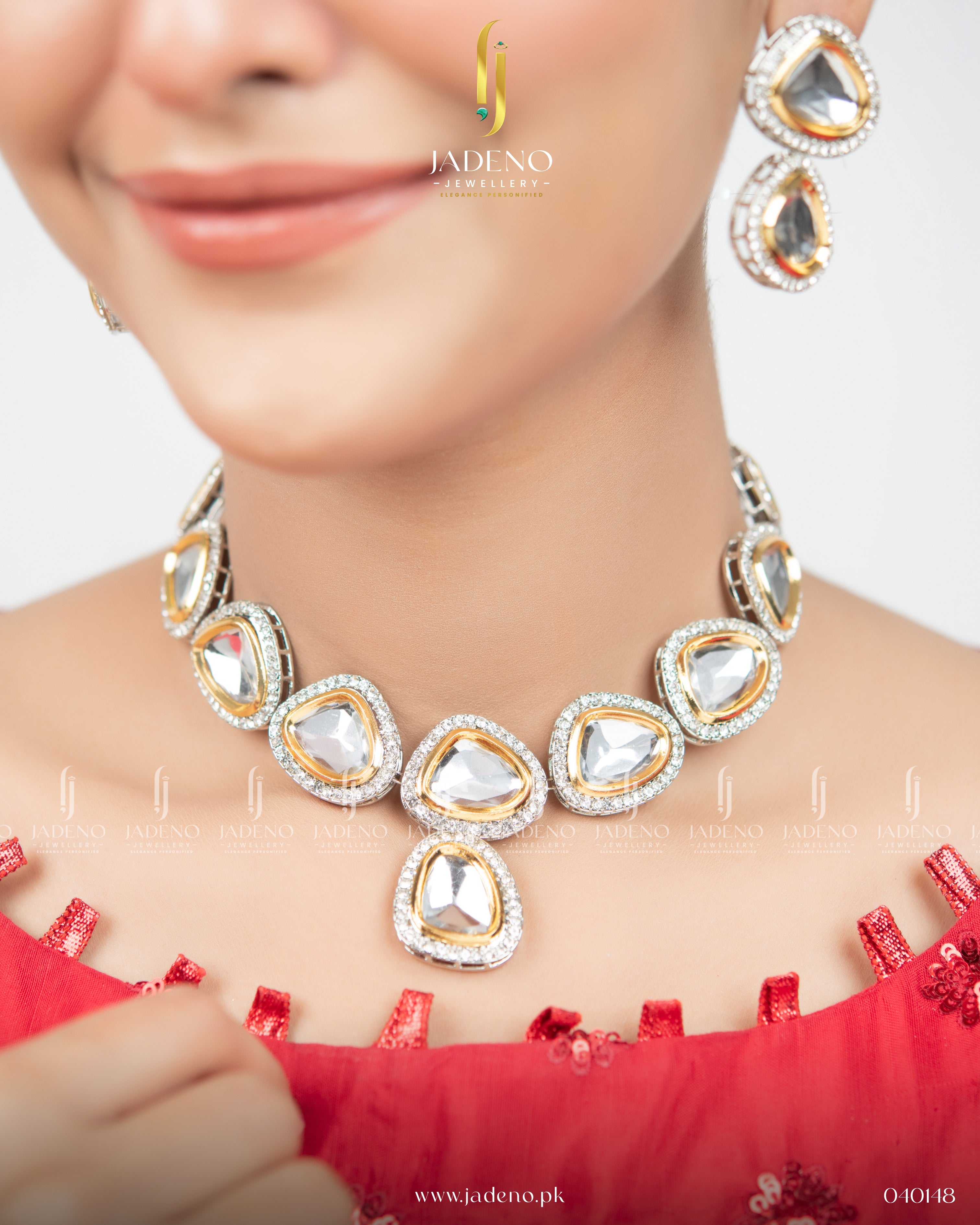 Polki Style Glittery Kundan Set