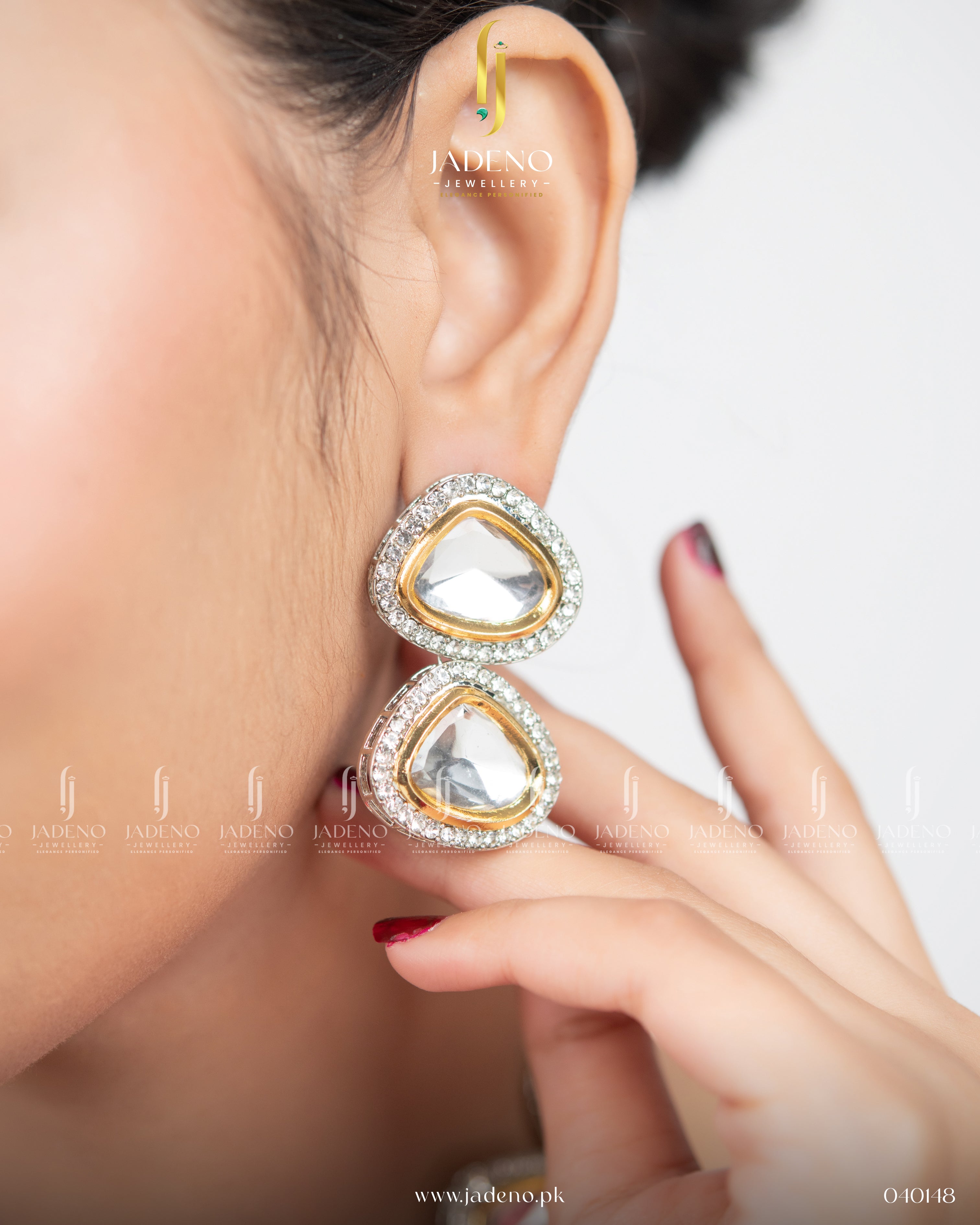 Polki Style Glittery Kundan Set