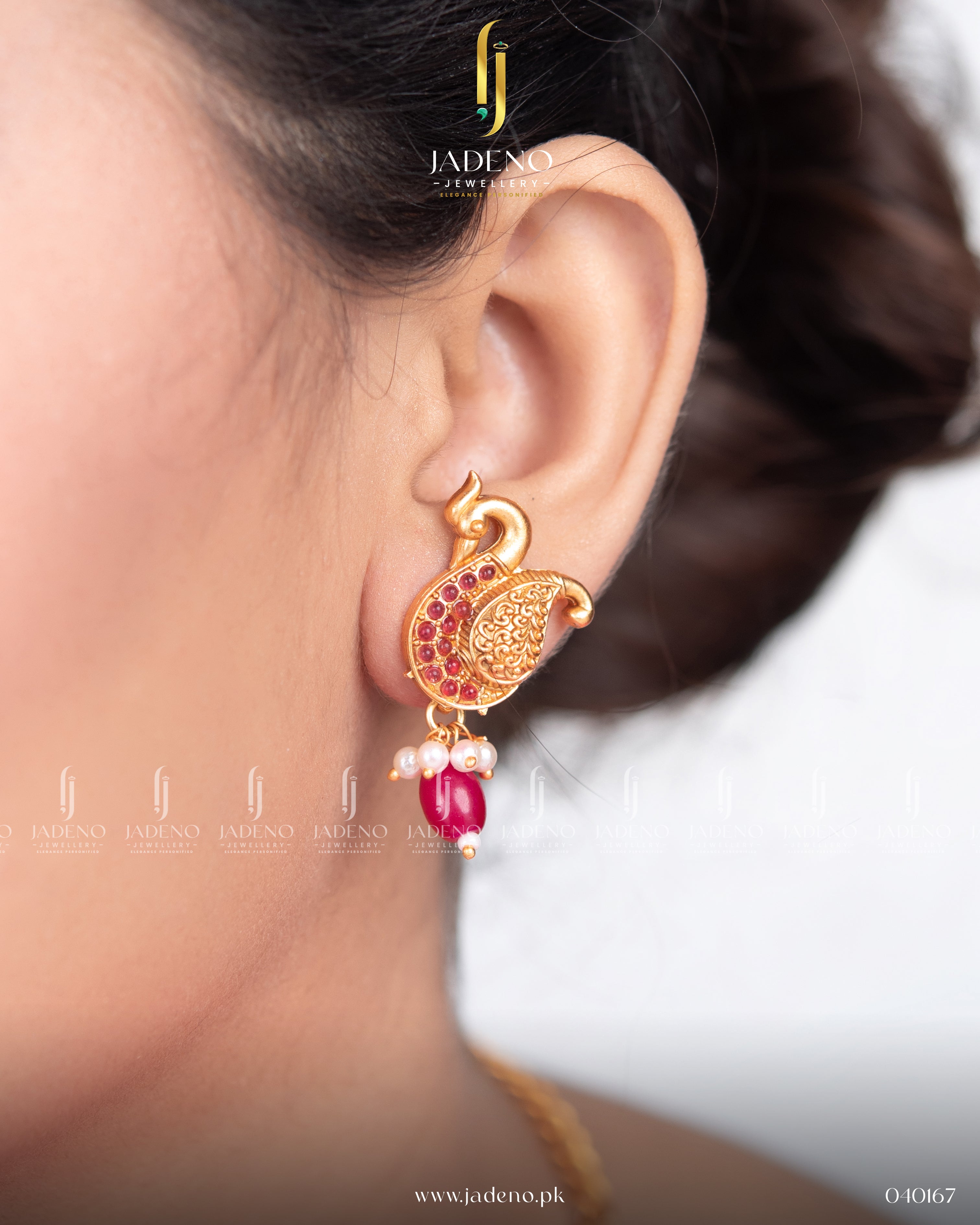 Sangita Peacock Matte Finished Maala with Earrings