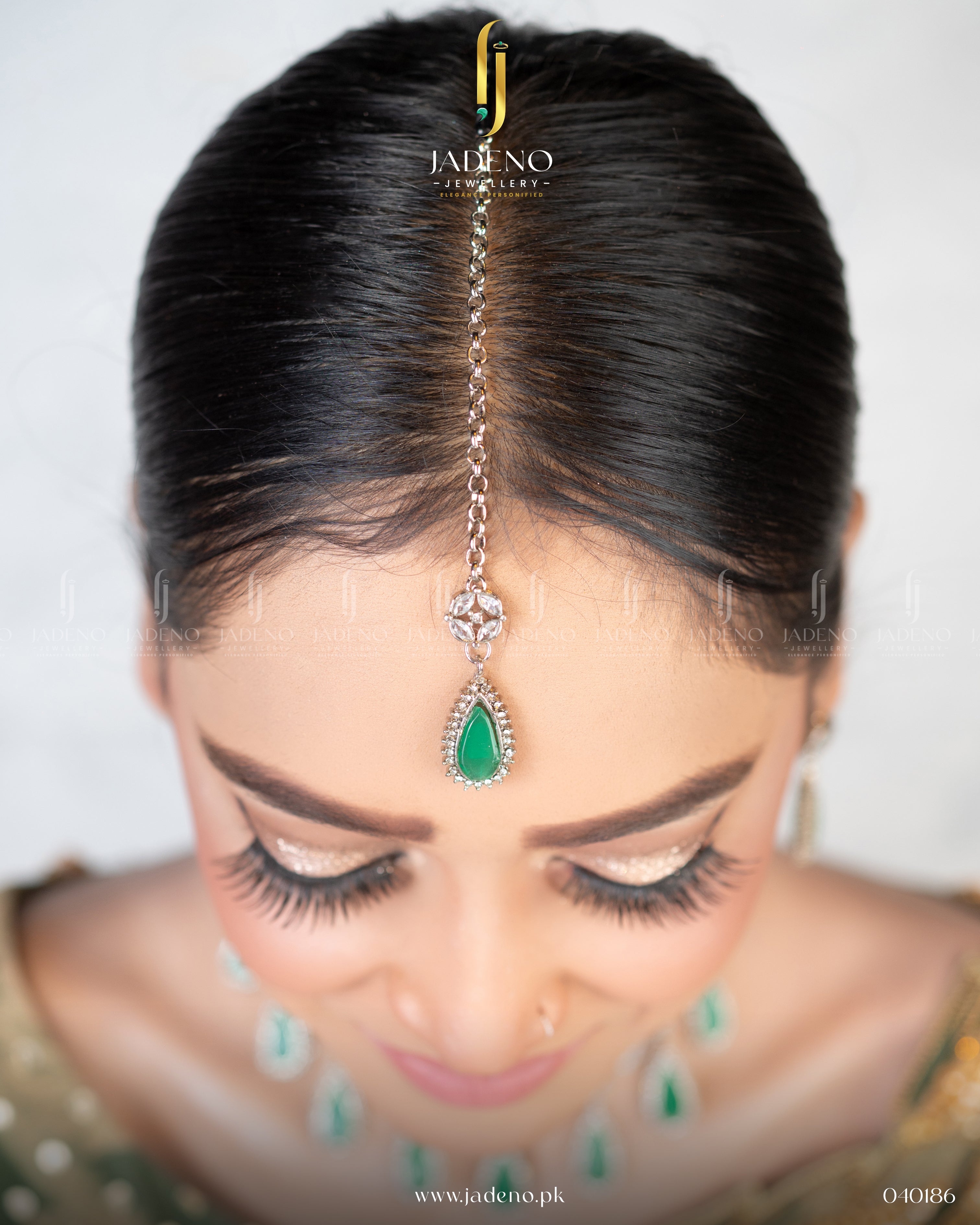 Victorian Rhodium Polished Necklace Set with Tika