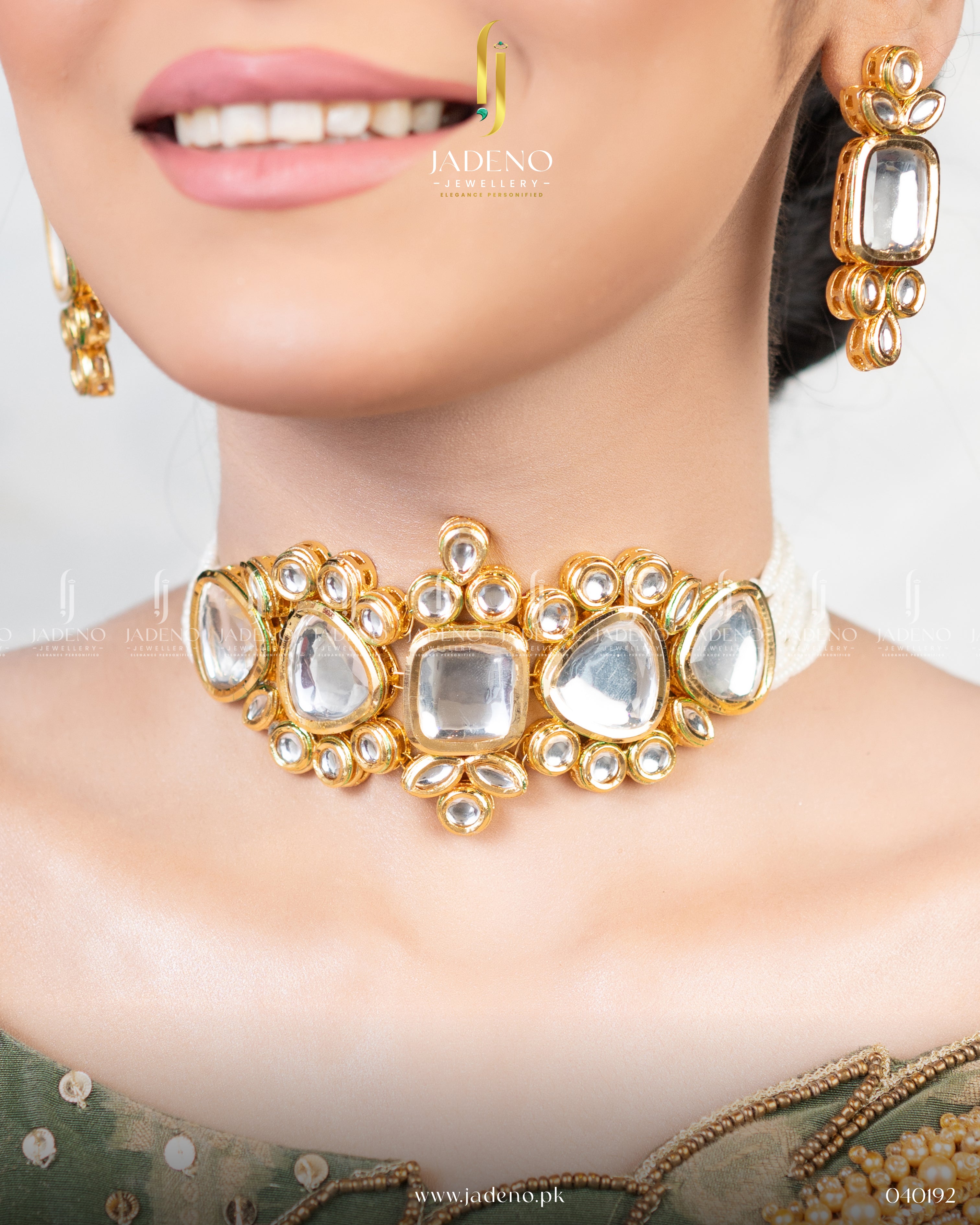 Premium Quality  Pure Indian Thappa Kundan Choker Set