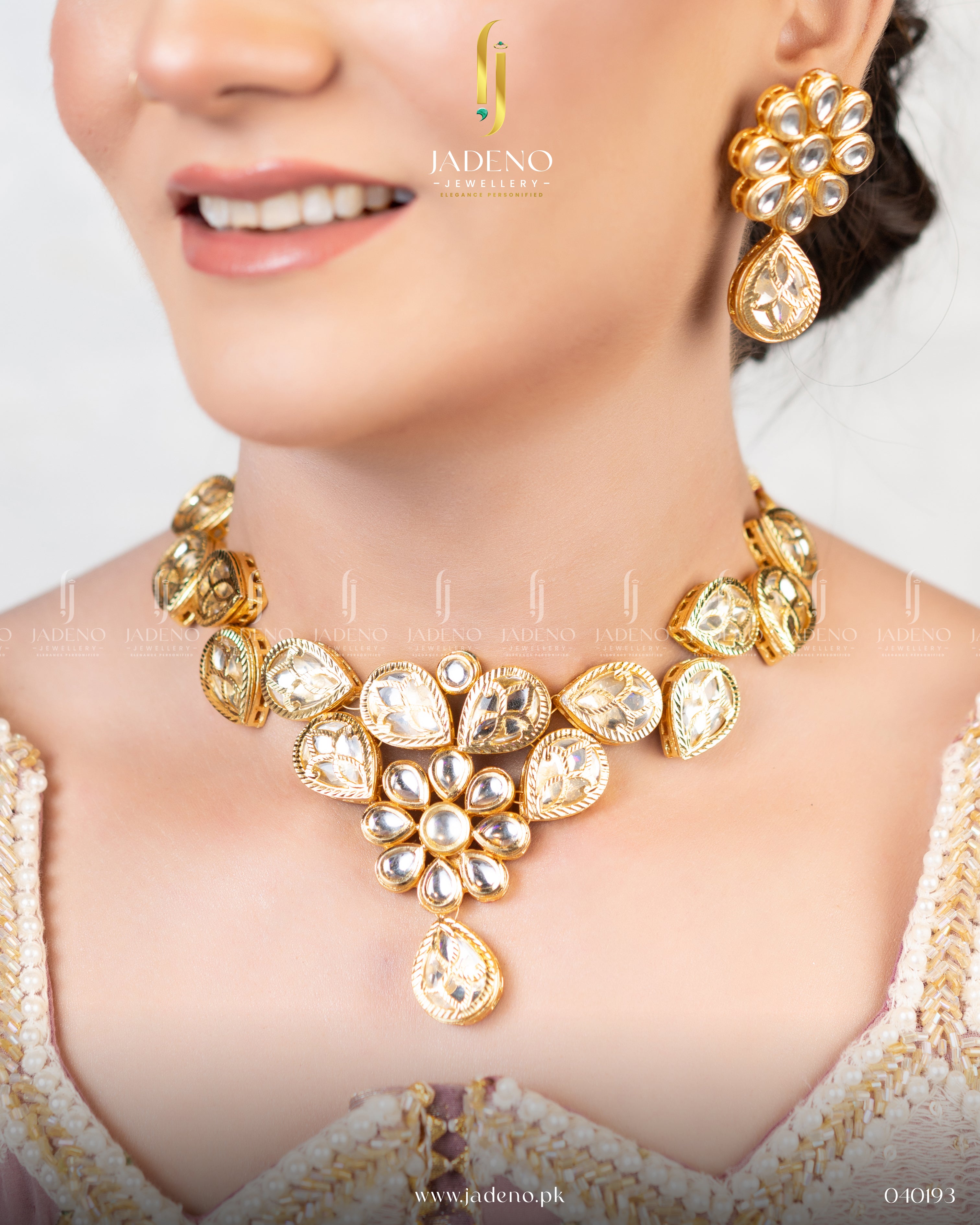 Pure Jaipuri Meena Kundan Necklace Set