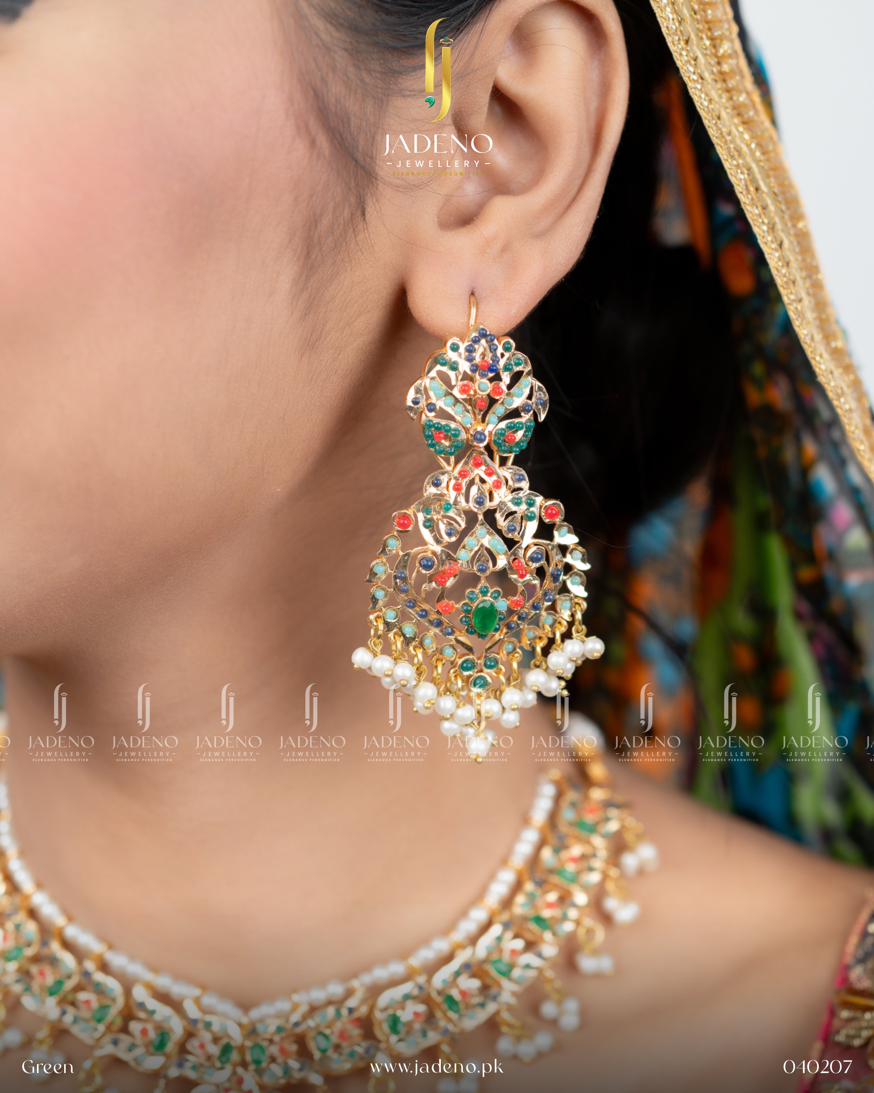 Hyderabadi Styled Sohawa Necklace Set with Tika