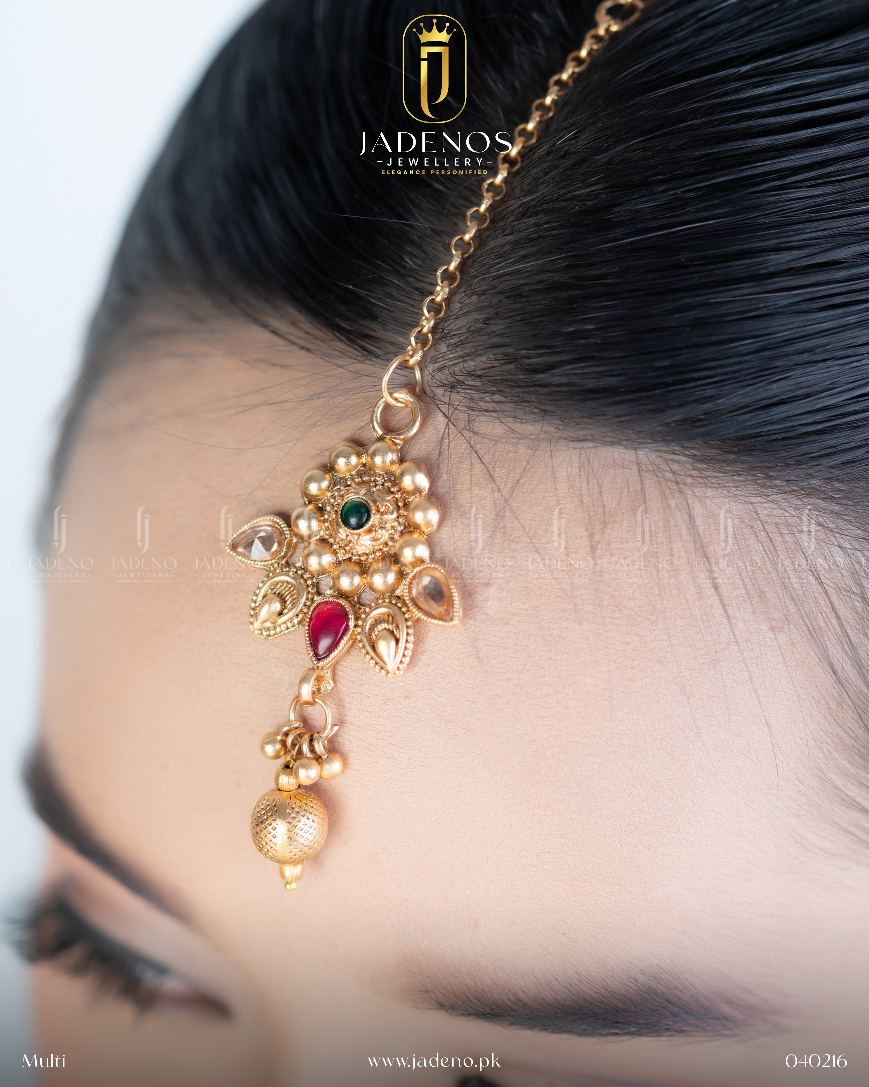 Pure South Indian Gold Look a Like  Sundar Necklace Set with Tika