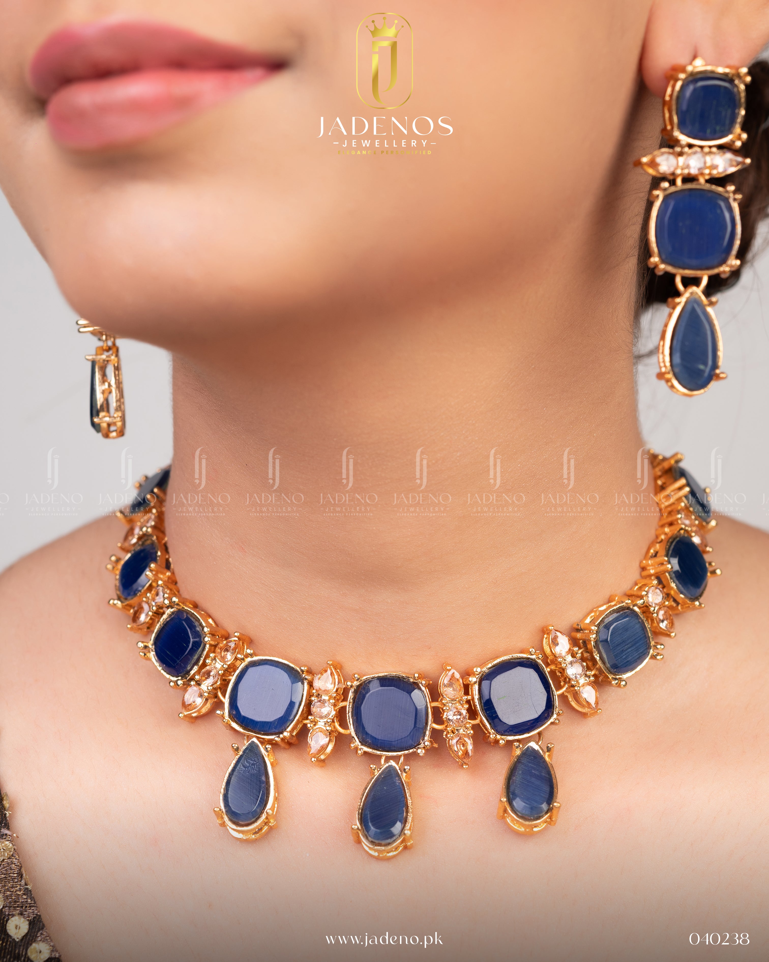 The Golden Blossom Necklace Set with Tika
