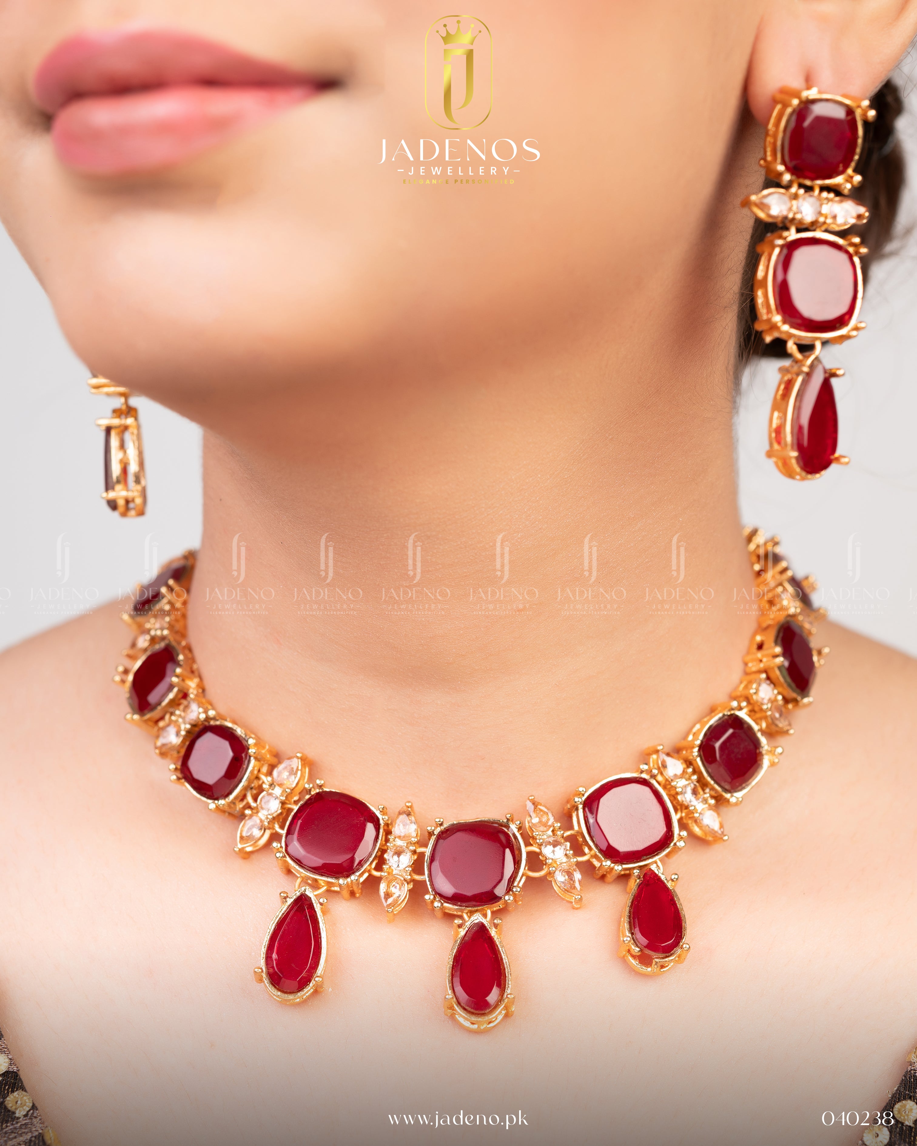 The Golden Blossom Necklace Set with Tika
