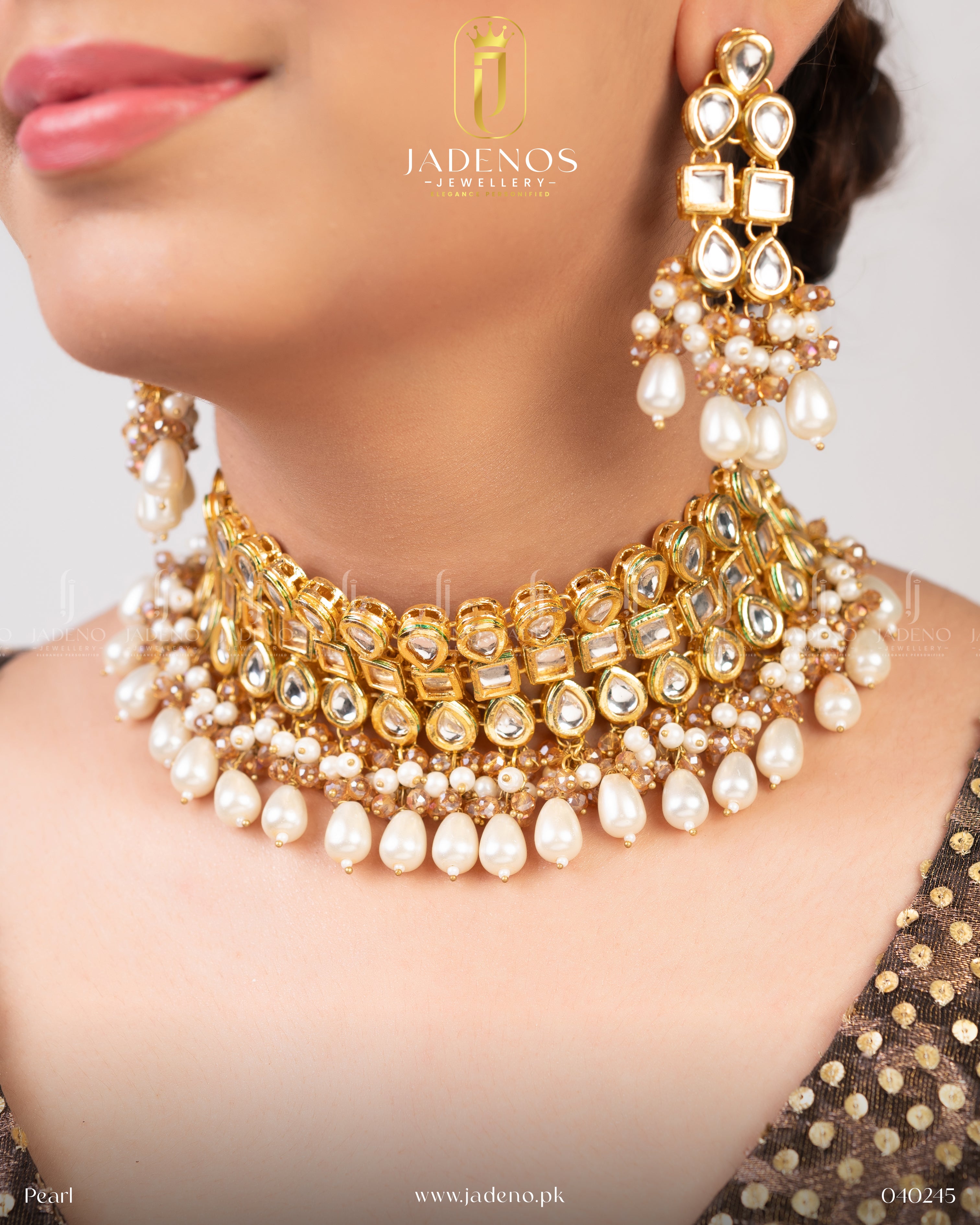 Pure Indian Gulnaar Kundan  Set with Minakari