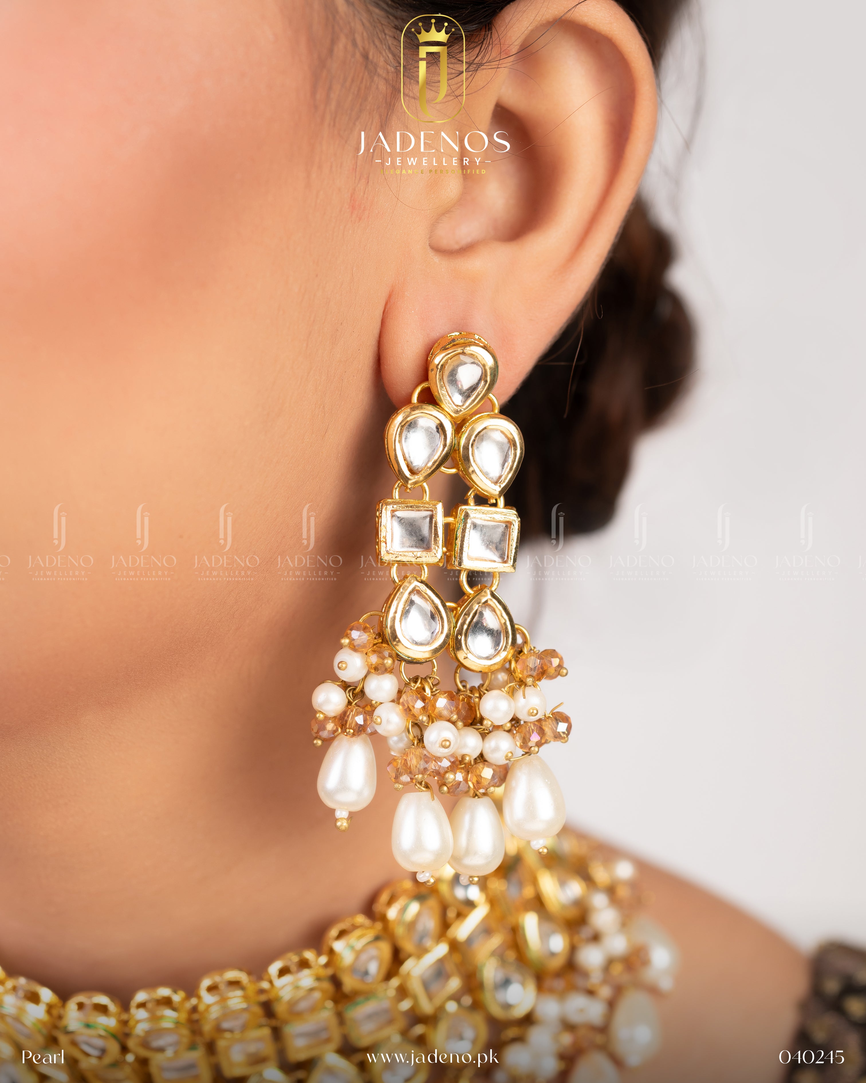 Pure Indian Gulnaar Kundan  Set with Minakari
